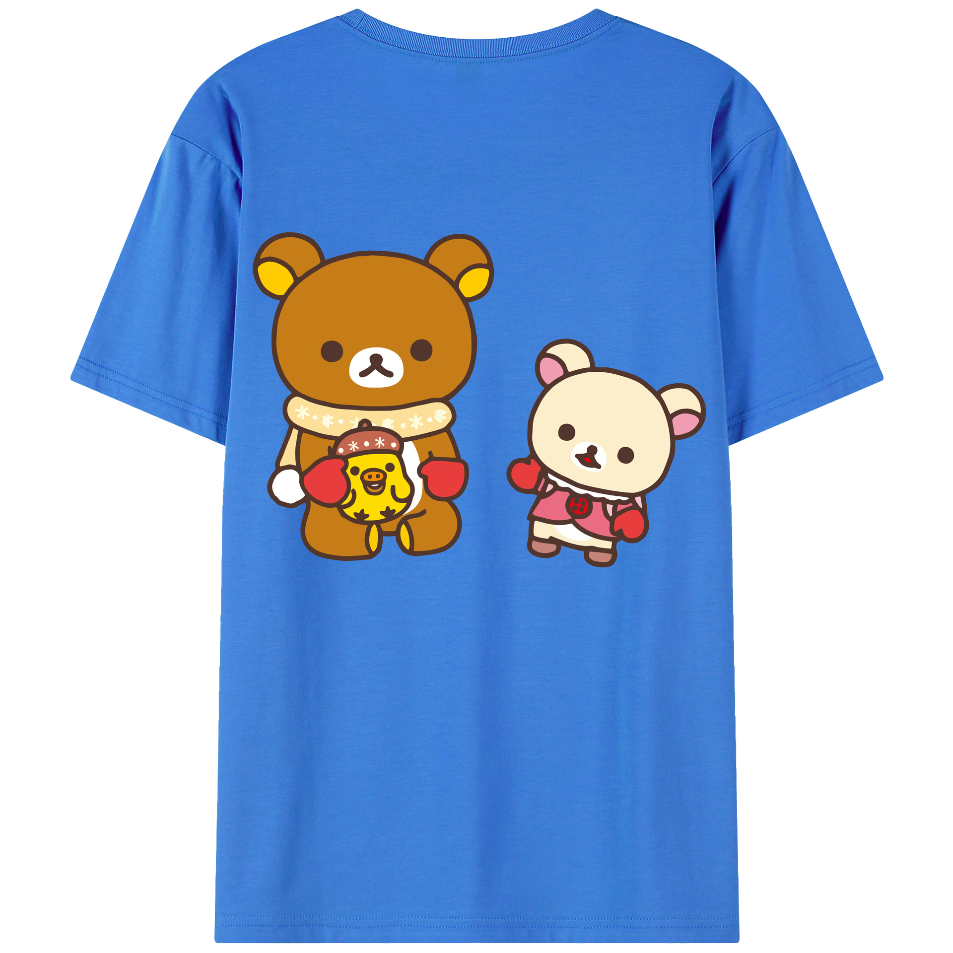 （画像用） リラックマ リラックマ キイロイトリ Rilakkuma Korilakkuma Kiiroitori 綿100％半袖Tシャツ（背面プリント）