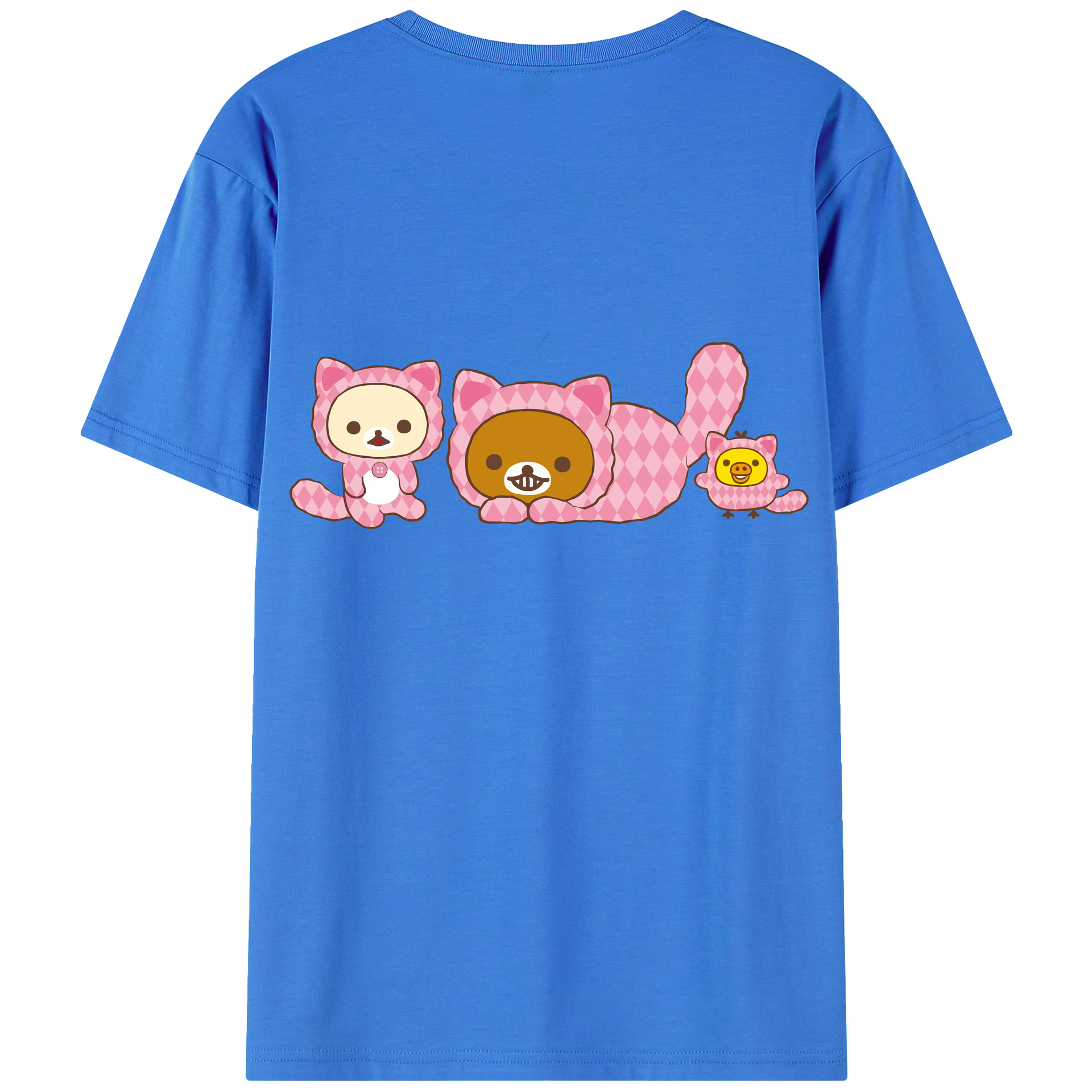 （画像用） リラックマ リラックマ キイロイトリ Rilakkuma Korilakkuma Kiiroitori 綿100％半袖Tシャツ（背面プリント）