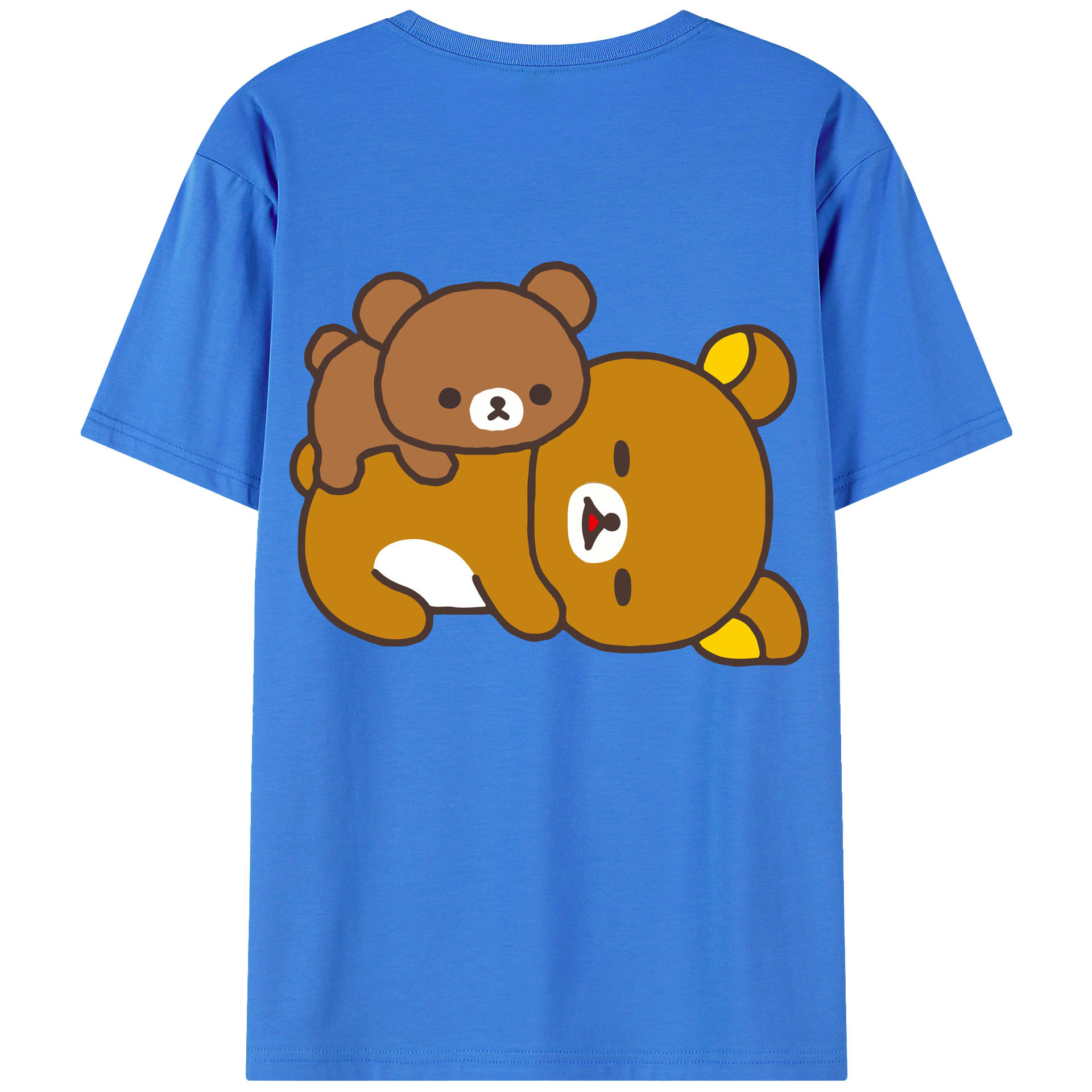 （画像用） リラックマ リラックマ キイロイトリ Rilakkuma Korilakkuma Kiiroitori 綿100％半袖Tシャツ（背面プリント）