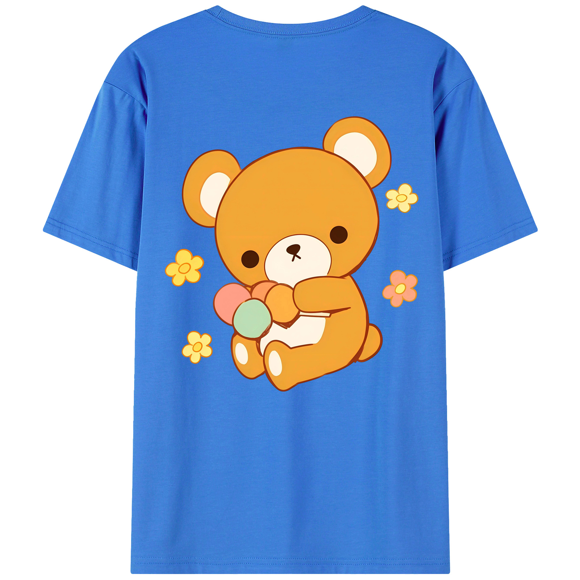 （画像用） リラックマ リラックマ キイロイトリ Rilakkuma Korilakkuma Kiiroitori 綿100％半袖Tシャツ（背面プリント）