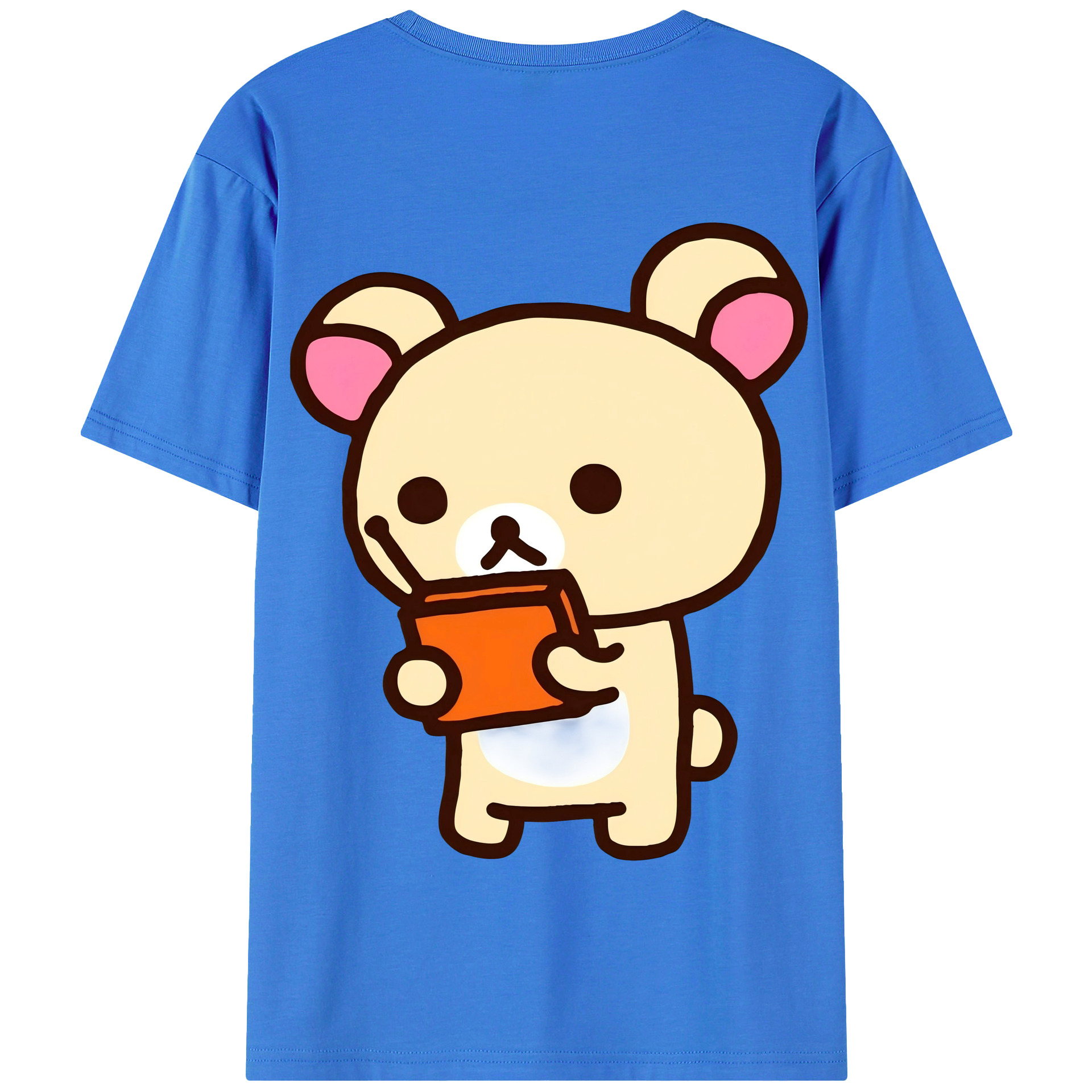 （画像用） リラックマ リラックマ キイロイトリ Rilakkuma Korilakkuma Kiiroitori 綿100％半袖Tシャツ（背面プリント）
