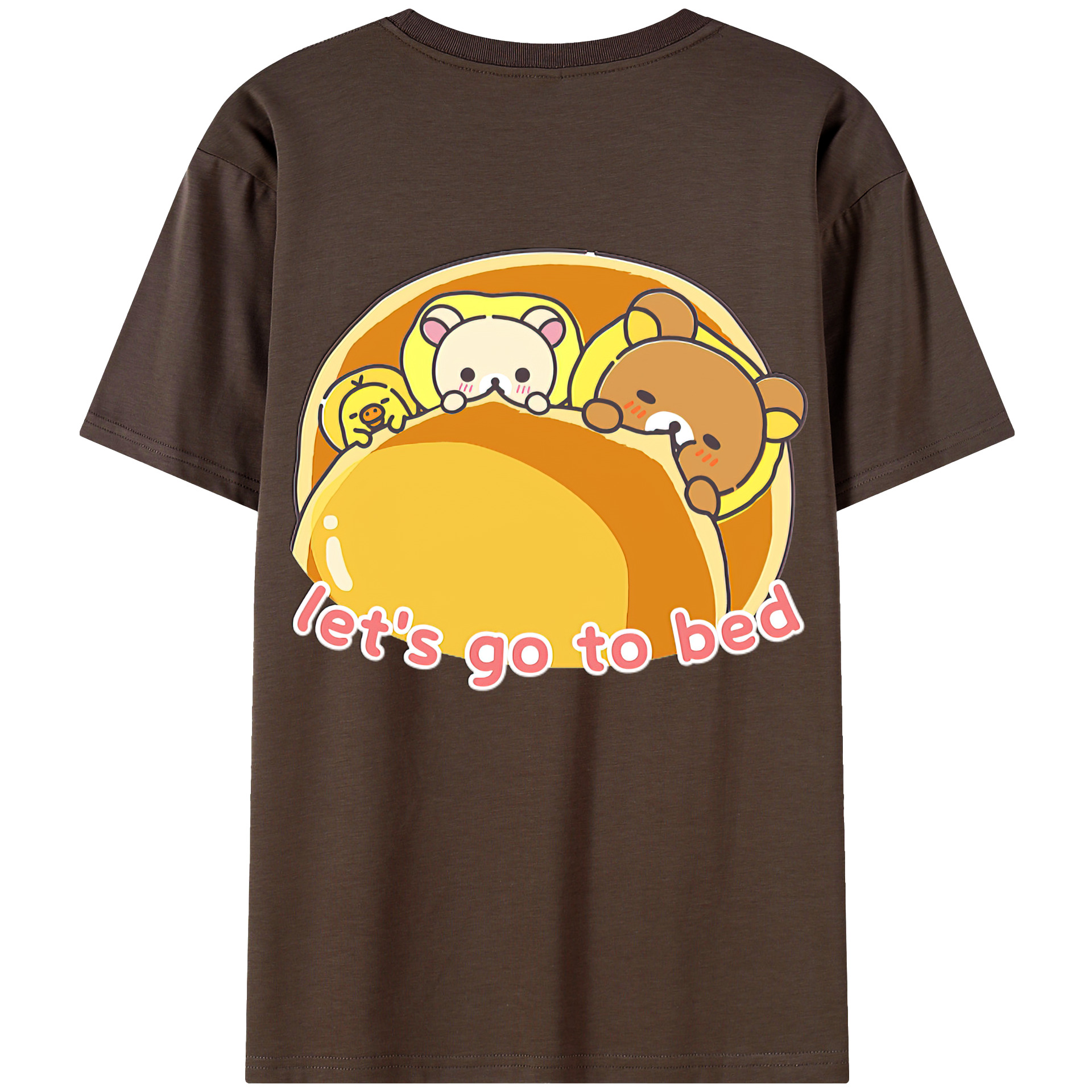 （画像用） リラックマ リラックマ キイロイトリ Rilakkuma Korilakkuma Kiiroitori 綿100％半袖Tシャツ（背面プリント）