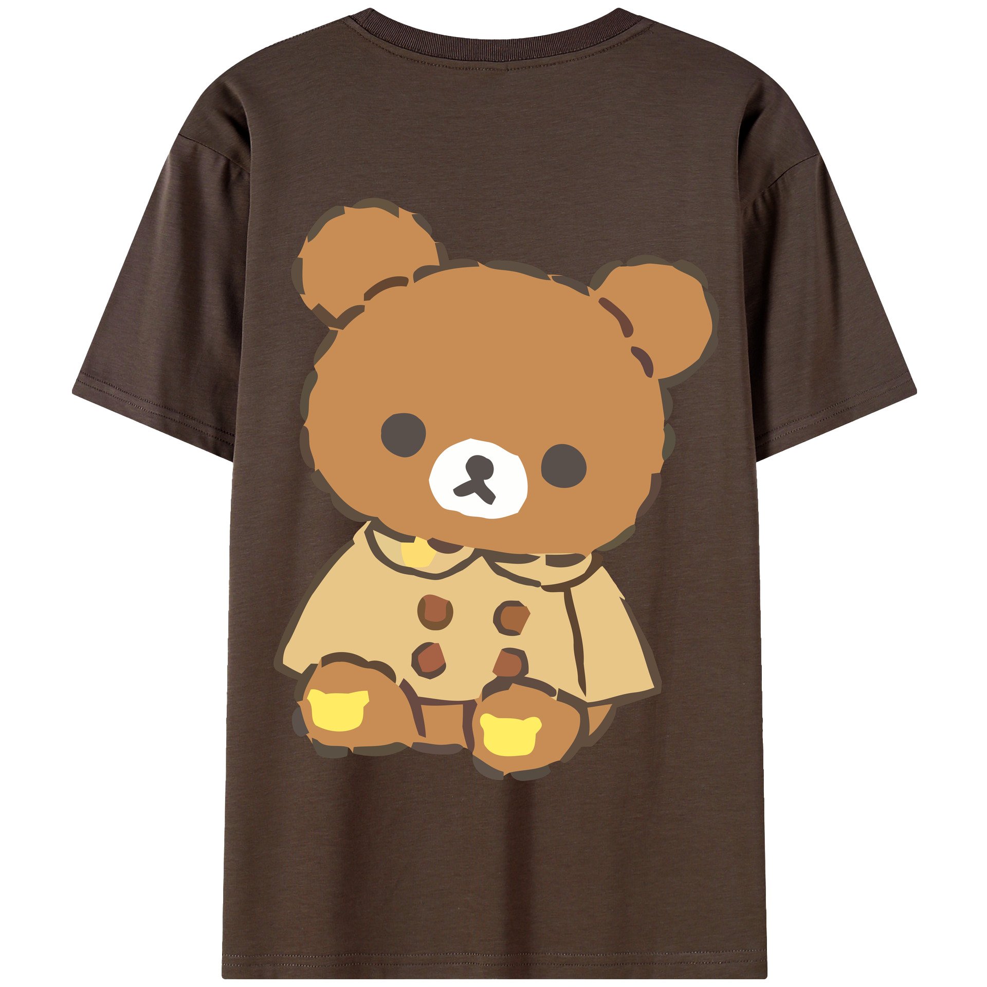 （画像用） リラックマ リラックマ キイロイトリ Rilakkuma Korilakkuma Kiiroitori 綿100％半袖Tシャツ（背面プリント）