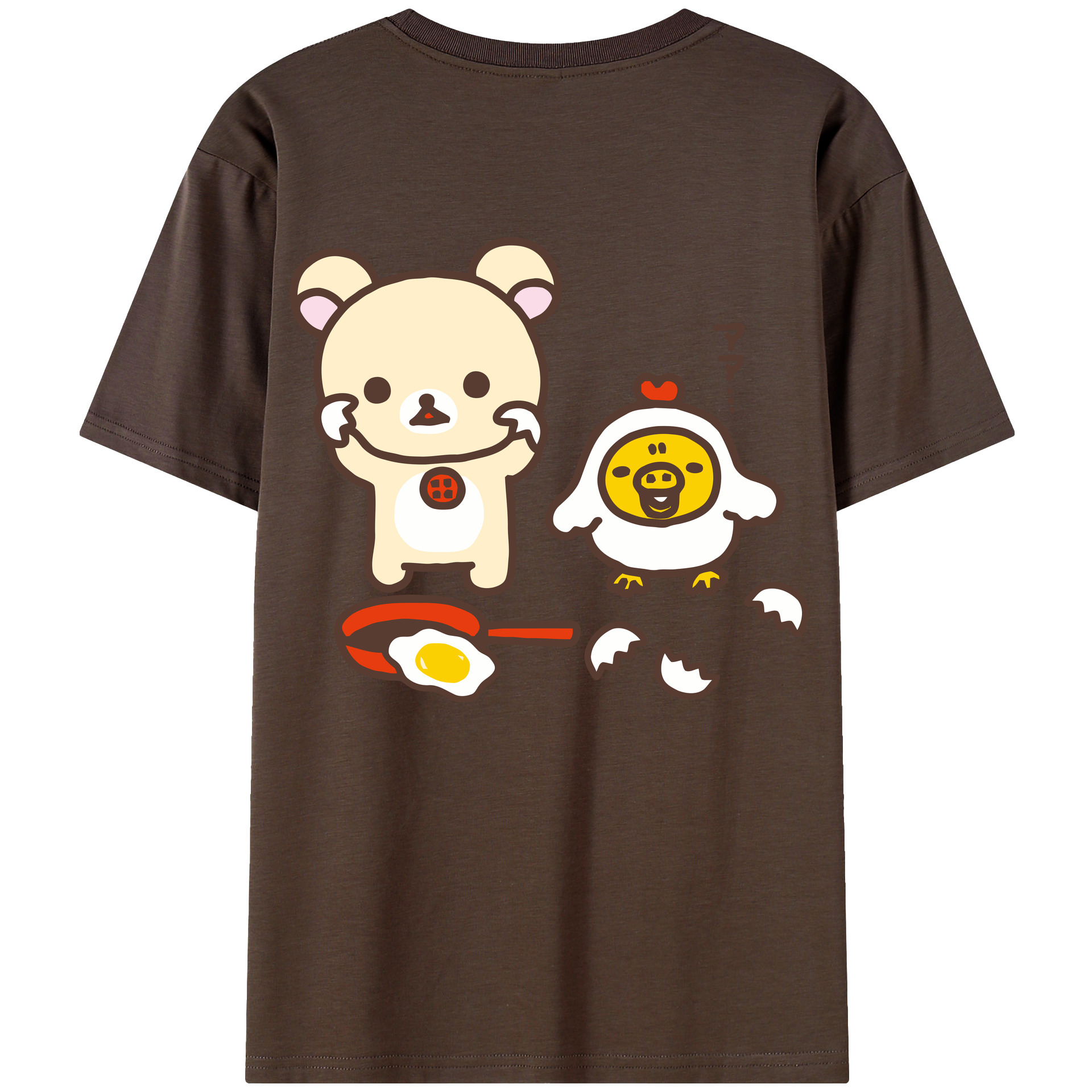 （画像用） リラックマ リラックマ キイロイトリ Rilakkuma Korilakkuma Kiiroitori 綿100％半袖Tシャツ（背面プリント）
