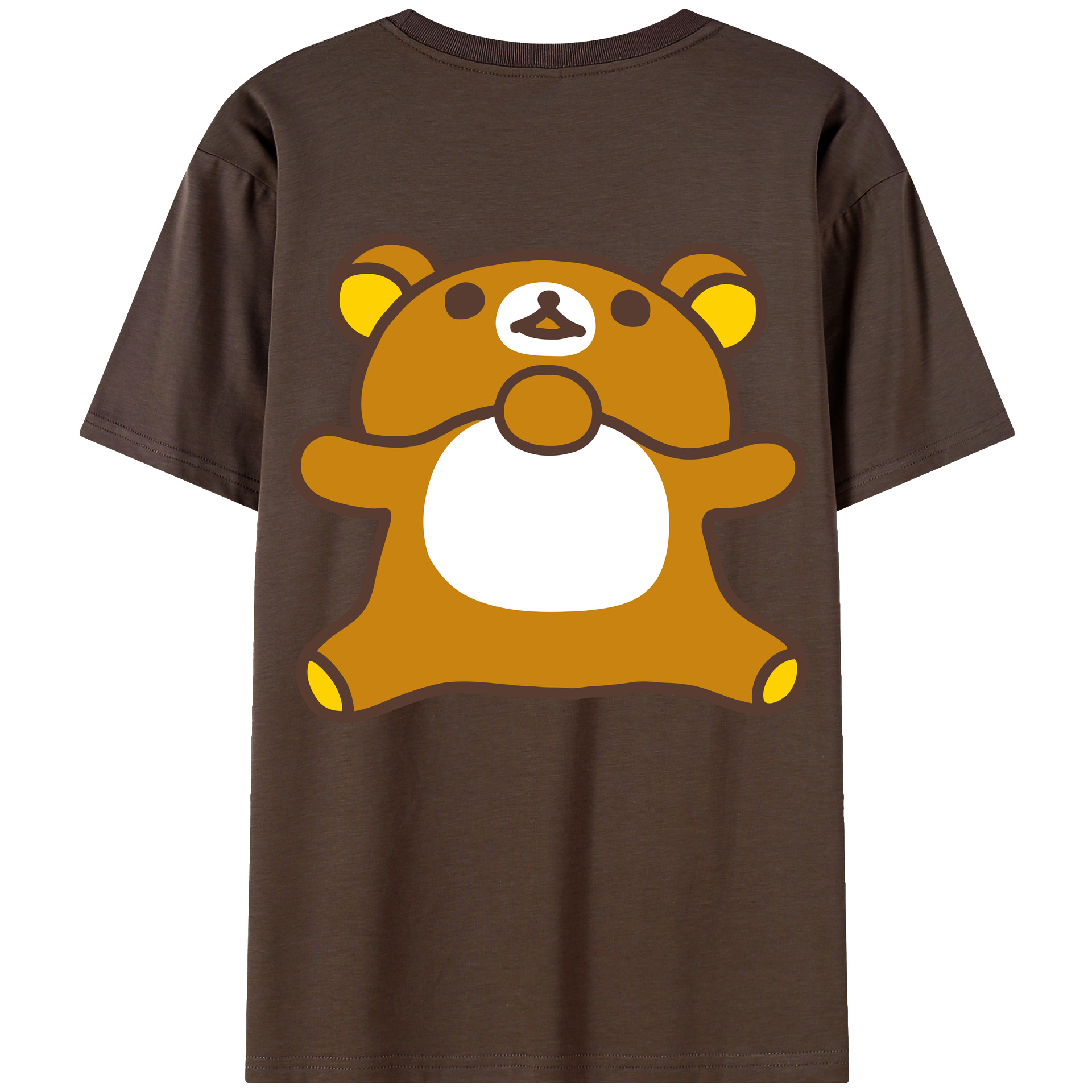 （画像用） リラックマ リラックマ キイロイトリ Rilakkuma Korilakkuma Kiiroitori 綿100％半袖Tシャツ（背面プリント）
