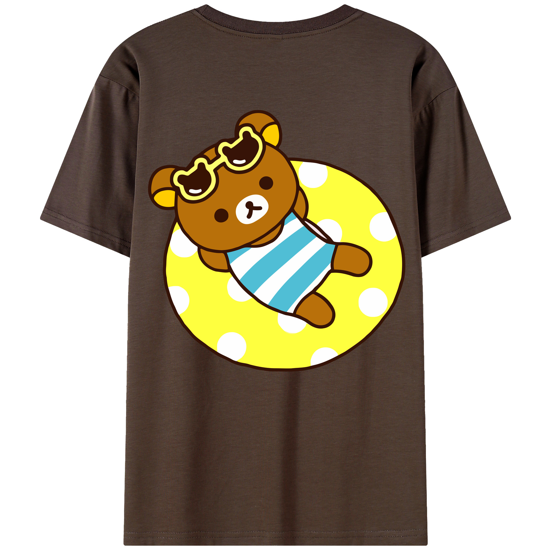 （画像用） リラックマ リラックマ キイロイトリ Rilakkuma Korilakkuma Kiiroitori 綿100％半袖Tシャツ（背面プリント）