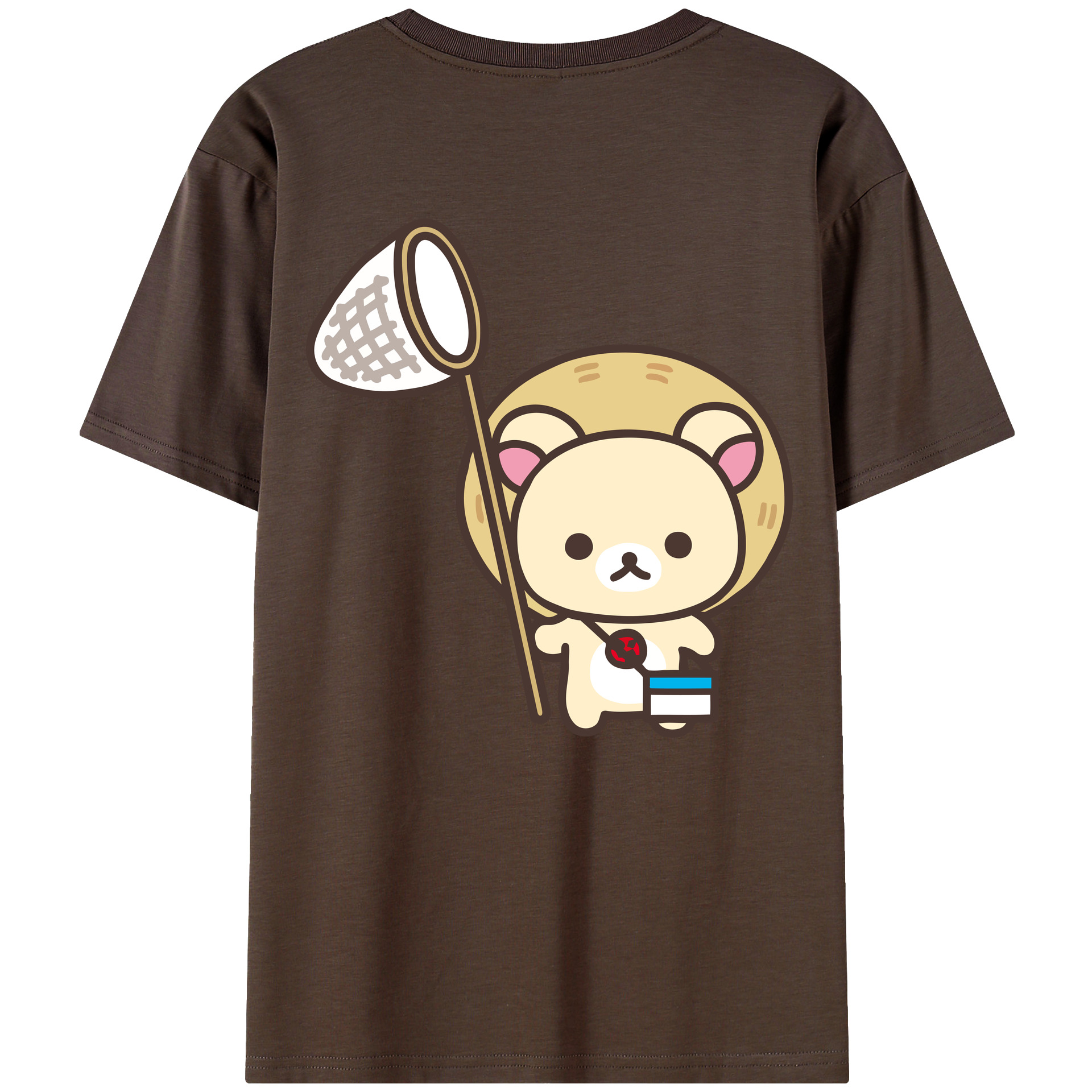 （画像用） リラックマ リラックマ キイロイトリ Rilakkuma Korilakkuma Kiiroitori 綿100％半袖Tシャツ（背面プリント）