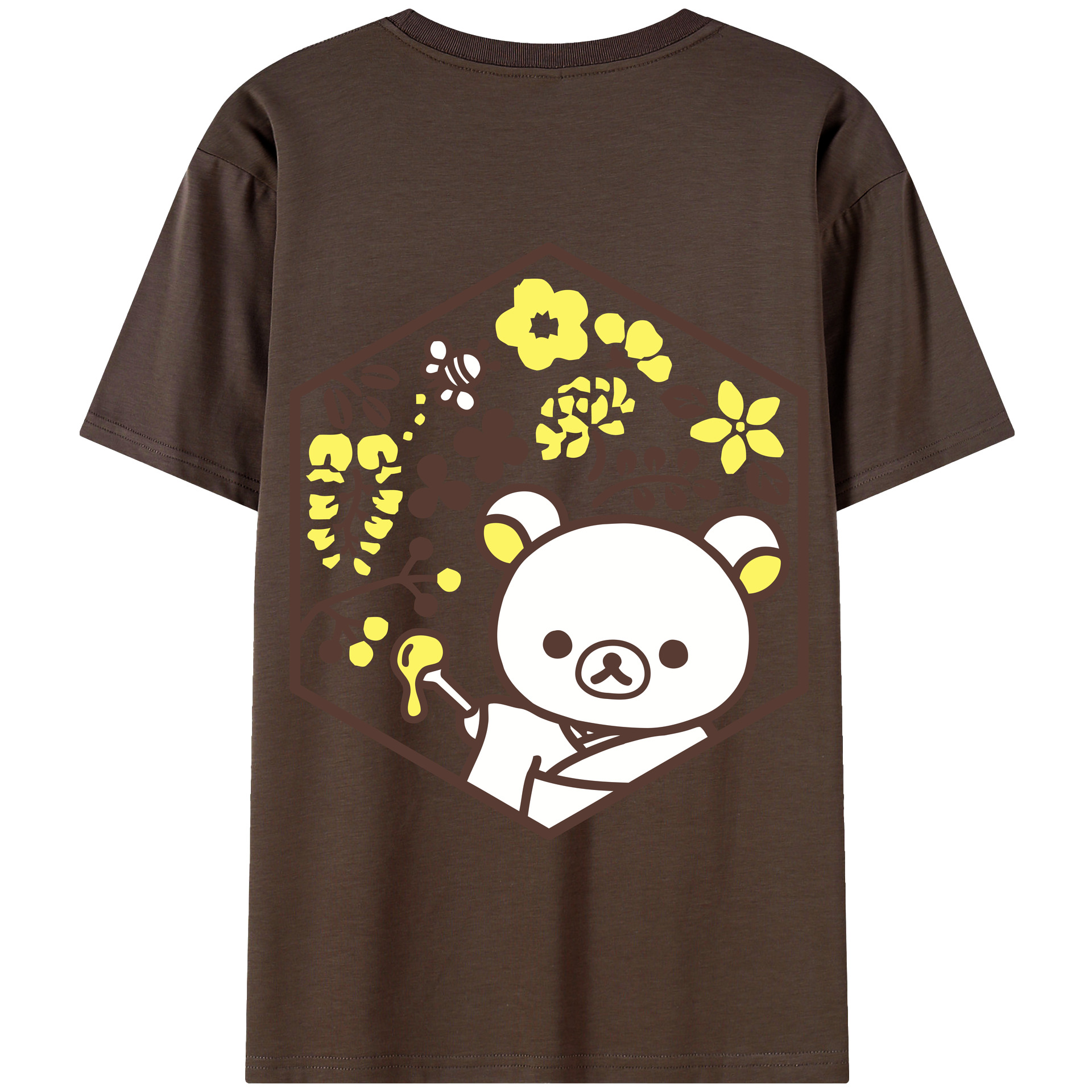 （画像用） リラックマ リラックマ キイロイトリ Rilakkuma Korilakkuma Kiiroitori 綿100％半袖Tシャツ（背面プリント）