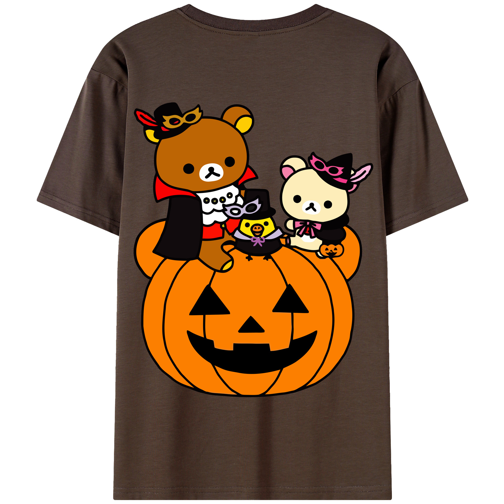 （画像用） リラックマ リラックマ キイロイトリ Rilakkuma Korilakkuma Kiiroitori 綿100％半袖Tシャツ（背面プリント）