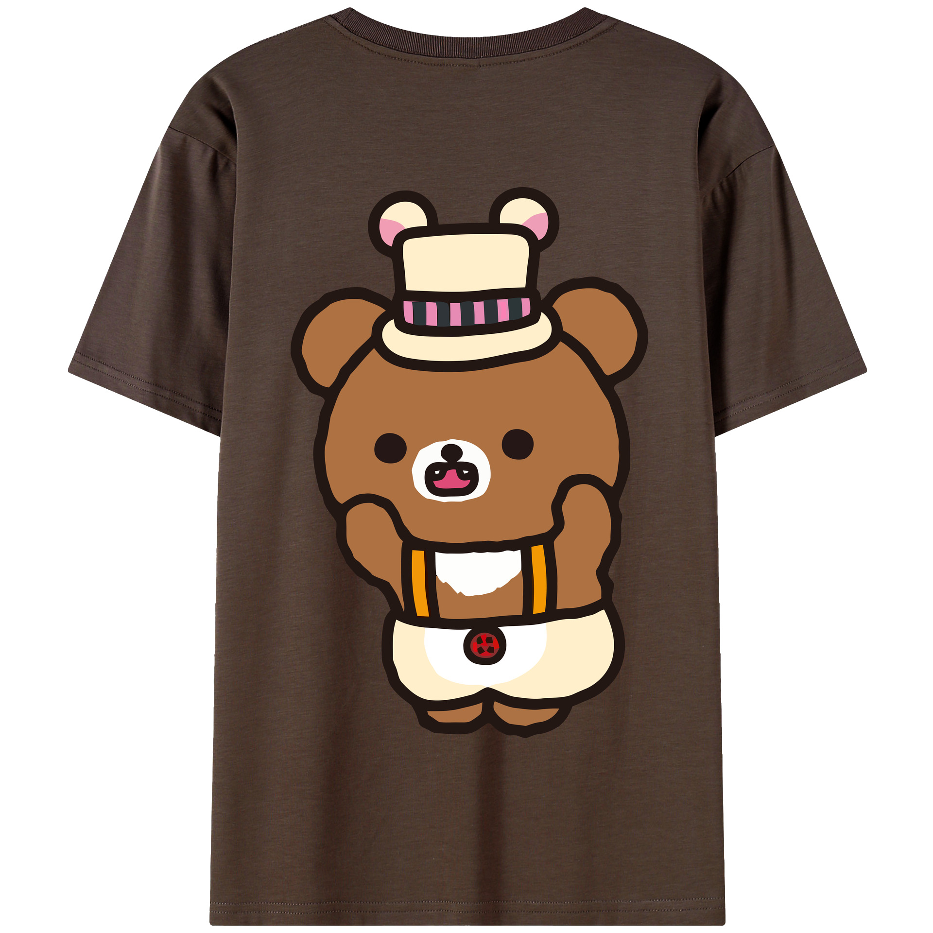 （画像用） リラックマ リラックマ キイロイトリ Rilakkuma Korilakkuma Kiiroitori 綿100％半袖Tシャツ（背面プリント）