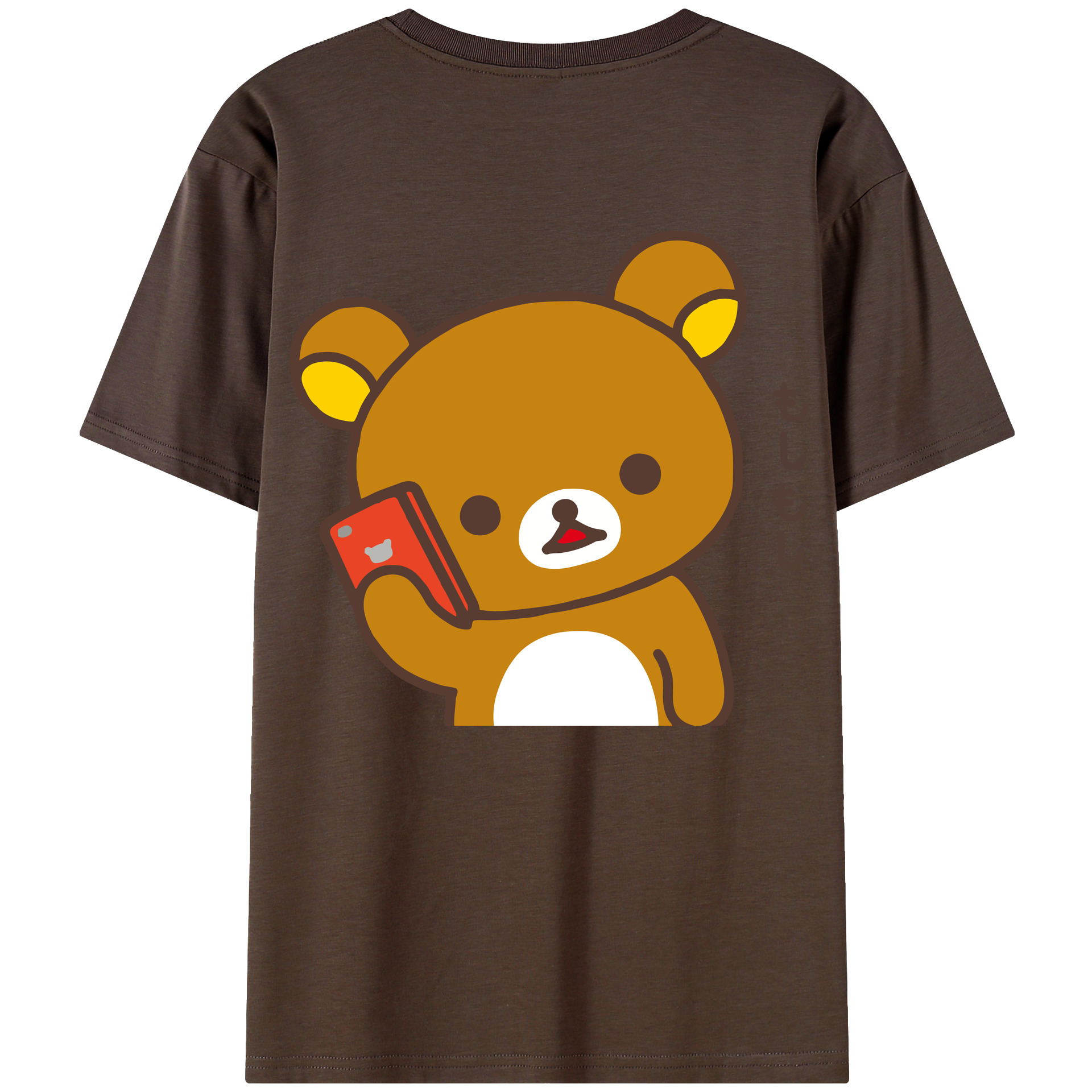 （画像用） リラックマ リラックマ キイロイトリ Rilakkuma Korilakkuma Kiiroitori 綿100％半袖Tシャツ（背面プリント）
