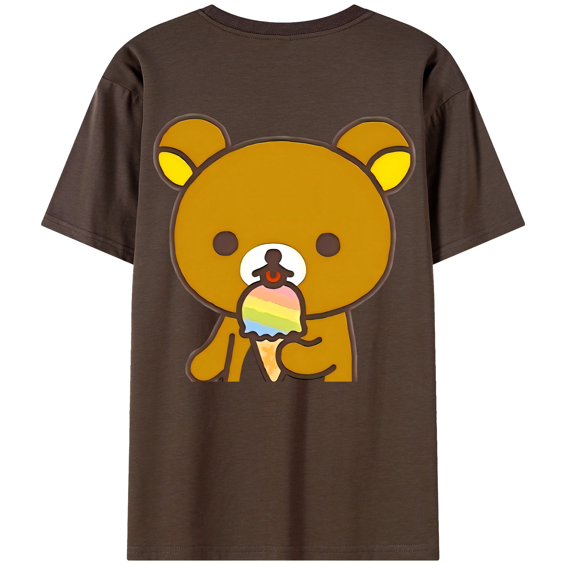 （画像用） リラックマ リラックマ キイロイトリ Rilakkuma Korilakkuma Kiiroitori 綿100％半袖Tシャツ（背面プリント）
