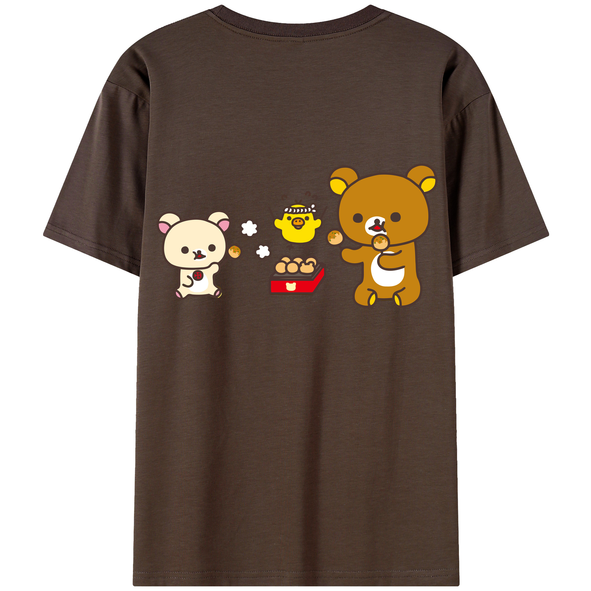 （画像用） リラックマ リラックマ キイロイトリ Rilakkuma Korilakkuma Kiiroitori 綿100％半袖Tシャツ（背面プリント）