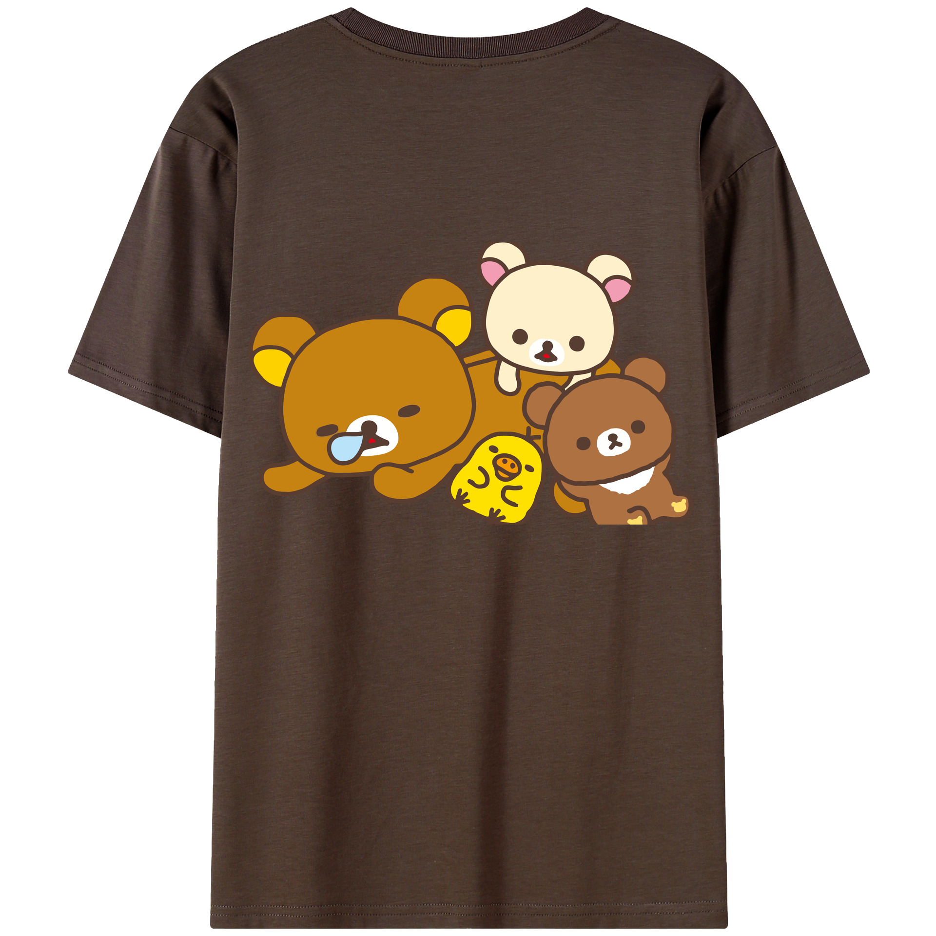 （画像用） リラックマ リラックマ キイロイトリ Rilakkuma Korilakkuma Kiiroitori 綿100％半袖Tシャツ（背面プリント）