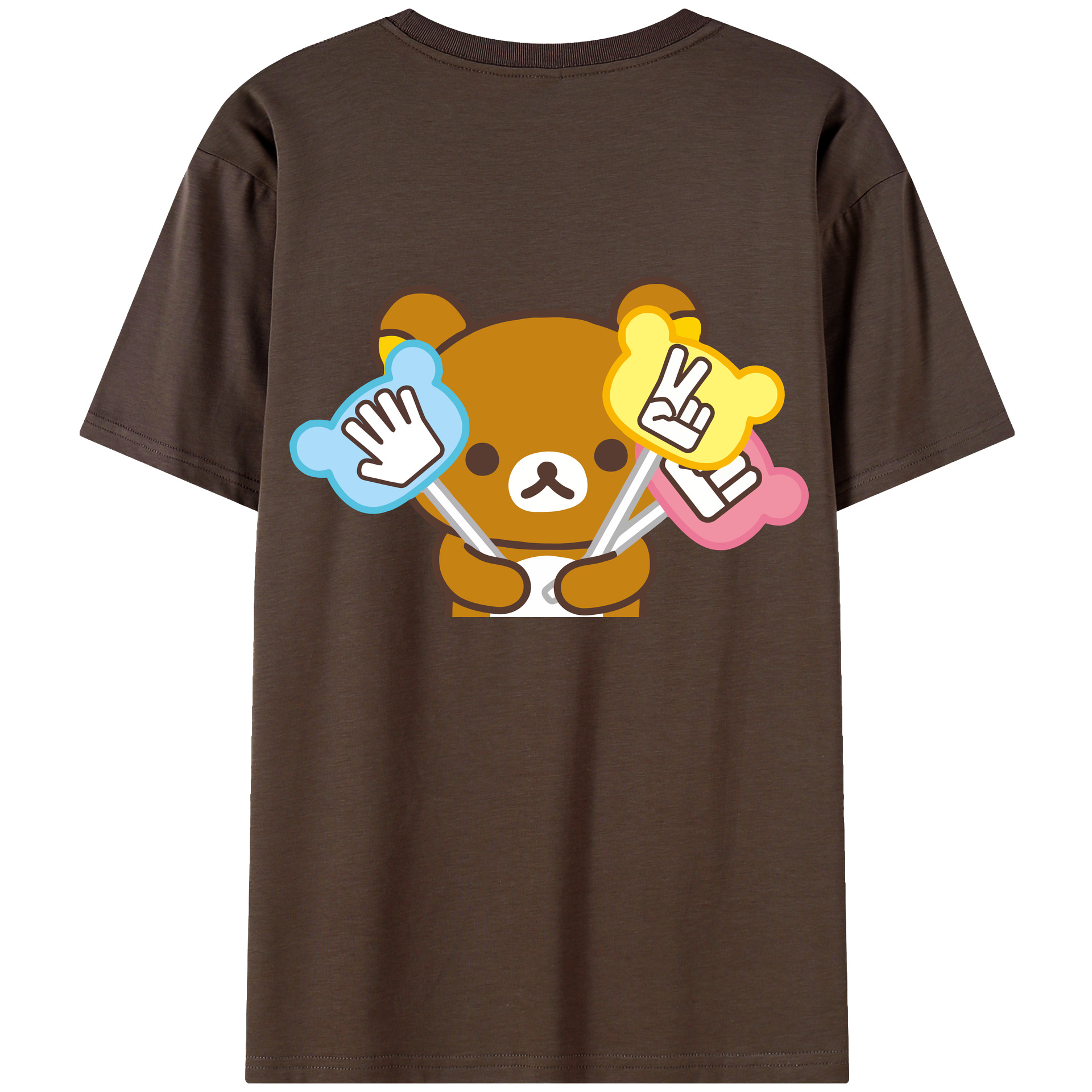 （画像用） リラックマ リラックマ キイロイトリ Rilakkuma Korilakkuma Kiiroitori 綿100％半袖Tシャツ（背面プリント）