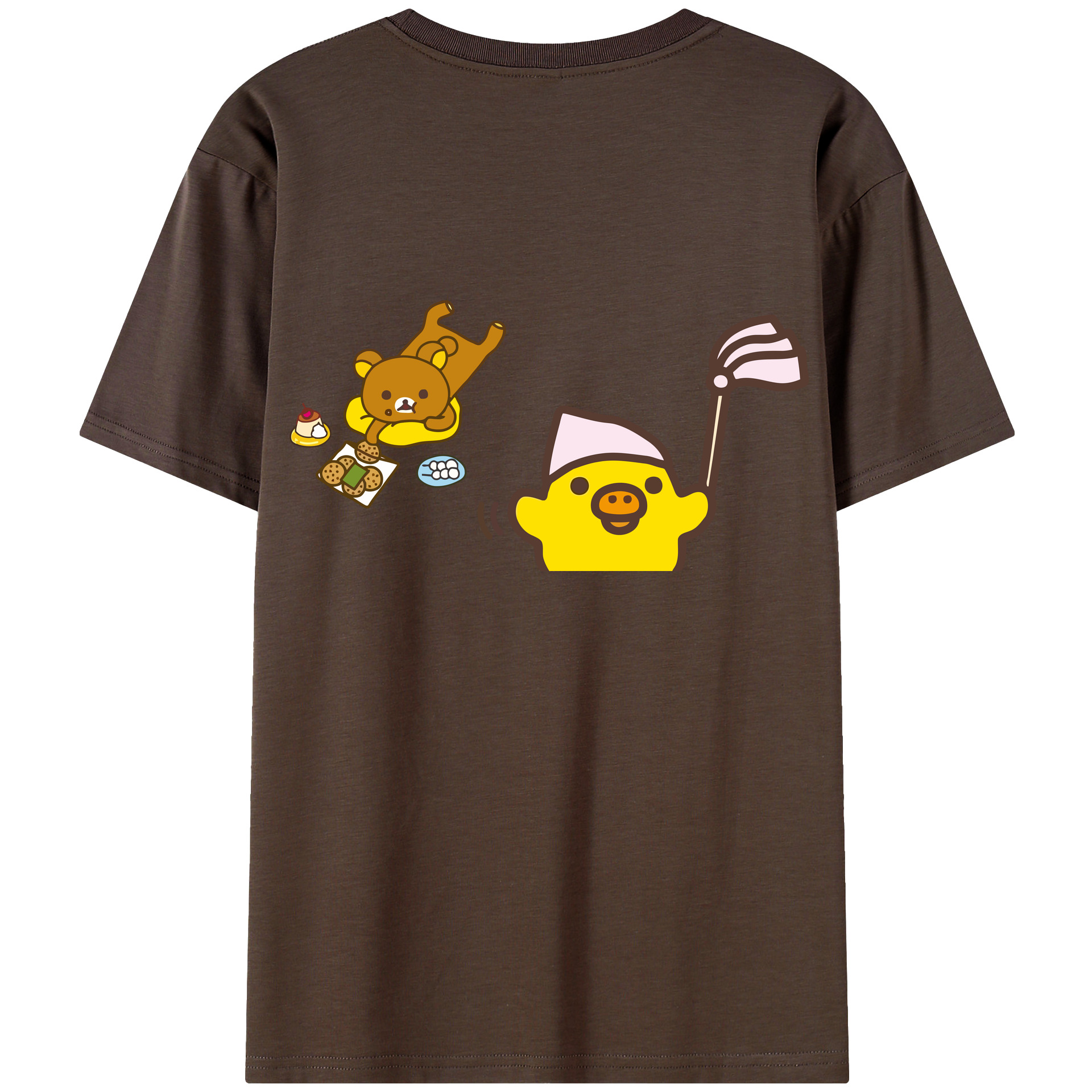 （画像用） リラックマ リラックマ キイロイトリ Rilakkuma Korilakkuma Kiiroitori 綿100％半袖Tシャツ（背面プリント）