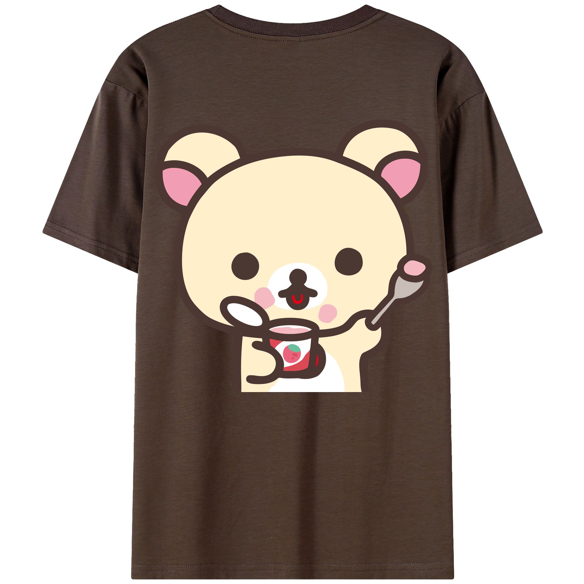 （画像用） リラックマ リラックマ キイロイトリ Rilakkuma Korilakkuma Kiiroitori 綿100％半袖Tシャツ（背面プリント）