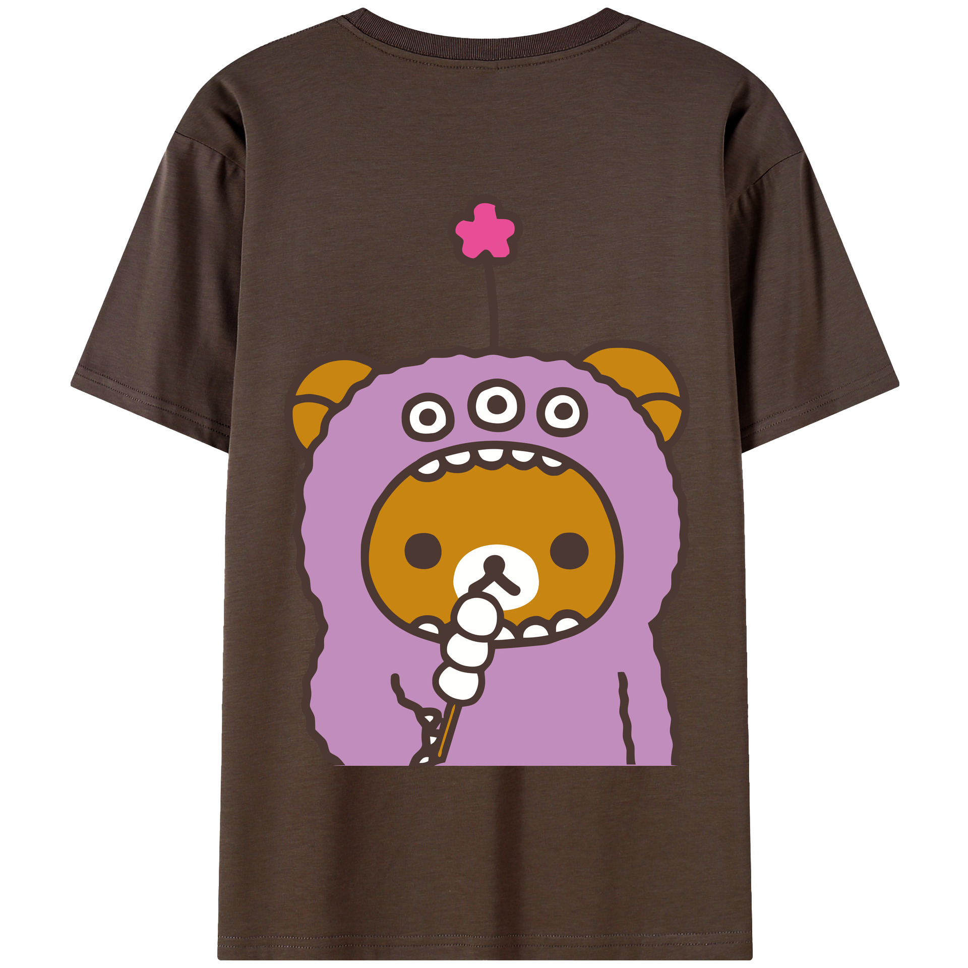 （画像用） リラックマ リラックマ キイロイトリ Rilakkuma Korilakkuma Kiiroitori 綿100％半袖Tシャツ（背面プリント）