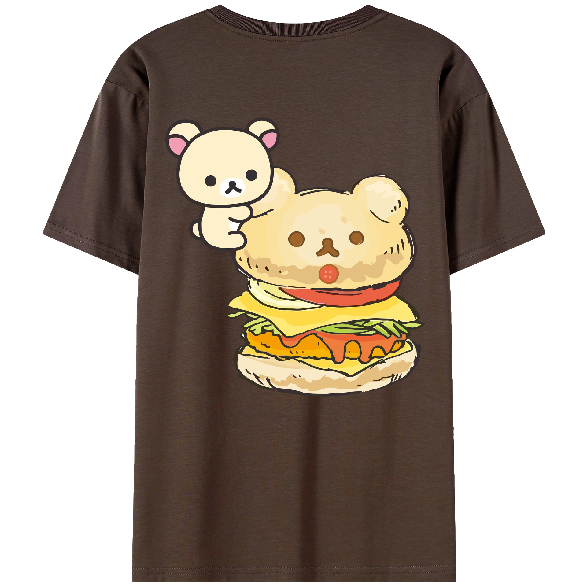 （画像用） リラックマ リラックマ キイロイトリ Rilakkuma Korilakkuma Kiiroitori 綿100％半袖Tシャツ（背面プリント）