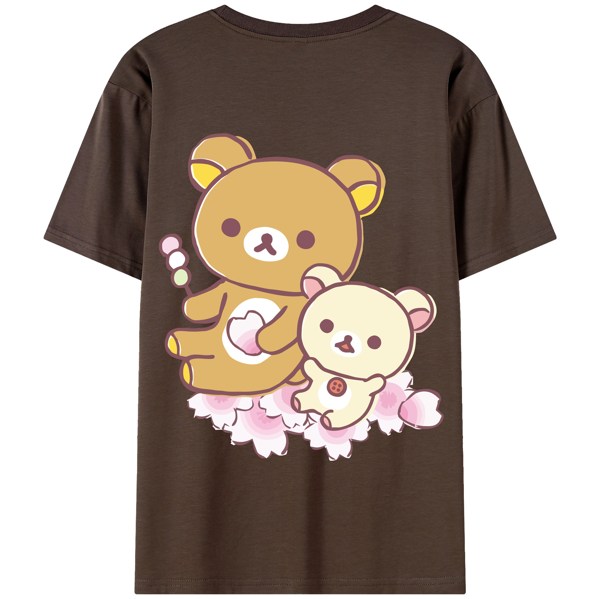 （画像用） リラックマ リラックマ キイロイトリ Rilakkuma Korilakkuma Kiiroitori 綿100％半袖Tシャツ（背面プリント）