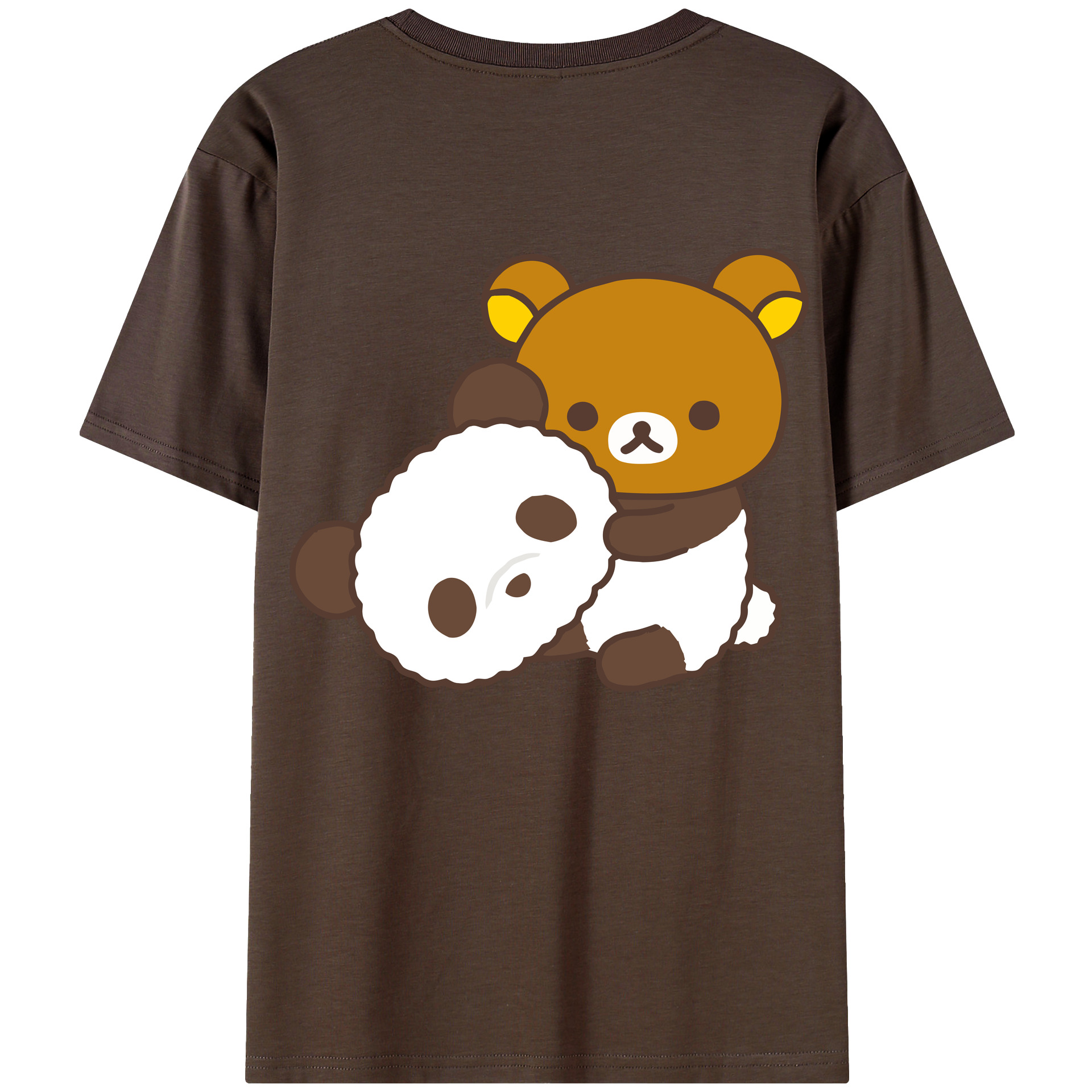 （画像用） リラックマ リラックマ キイロイトリ Rilakkuma Korilakkuma Kiiroitori 綿100％半袖Tシャツ（背面プリント）