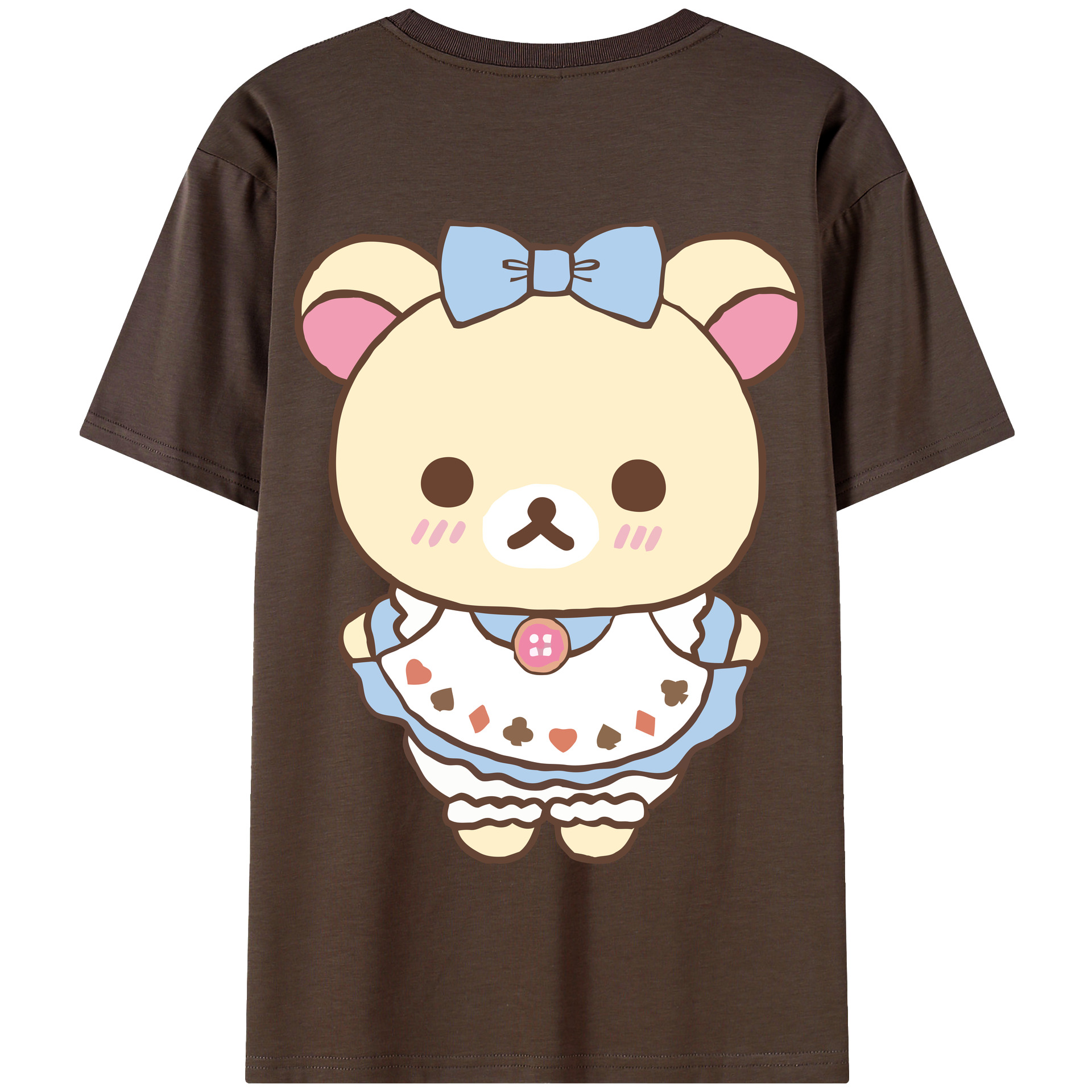 （画像用） リラックマ リラックマ キイロイトリ Rilakkuma Korilakkuma Kiiroitori 綿100％半袖Tシャツ（背面プリント）