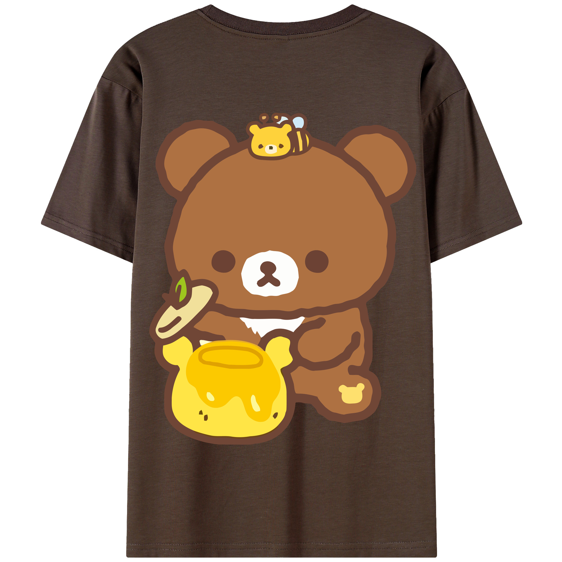 （画像用） リラックマ リラックマ キイロイトリ Rilakkuma Korilakkuma Kiiroitori 綿100％半袖Tシャツ（背面プリント）