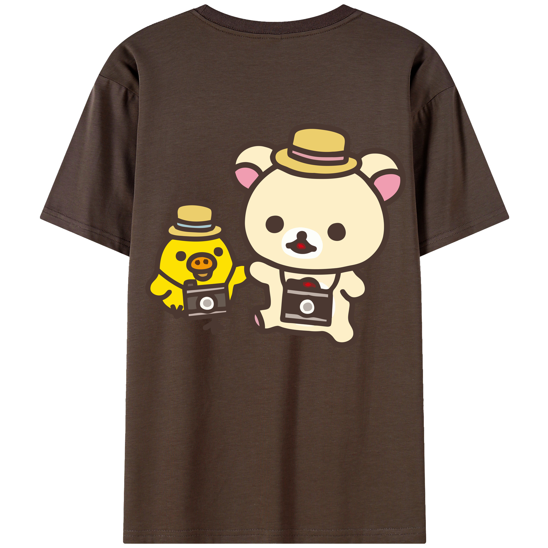 （画像用） リラックマ リラックマ キイロイトリ Rilakkuma Korilakkuma Kiiroitori 綿100％半袖Tシャツ（背面プリント）