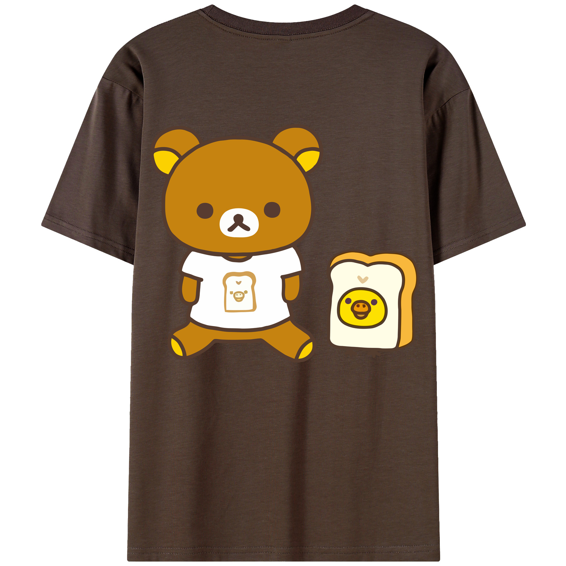（画像用） リラックマ リラックマ キイロイトリ Rilakkuma Korilakkuma Kiiroitori 綿100％半袖Tシャツ（背面プリント）