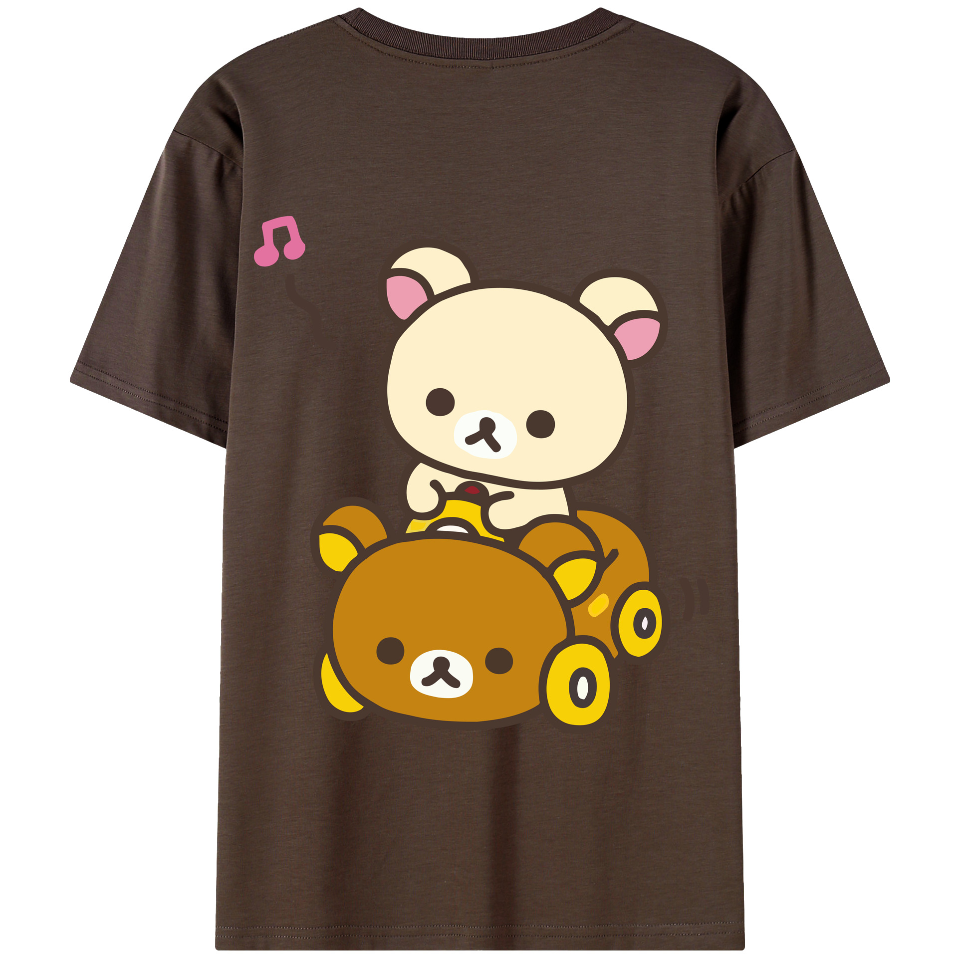 （画像用） リラックマ リラックマ キイロイトリ Rilakkuma Korilakkuma Kiiroitori 綿100％半袖Tシャツ（背面プリント）