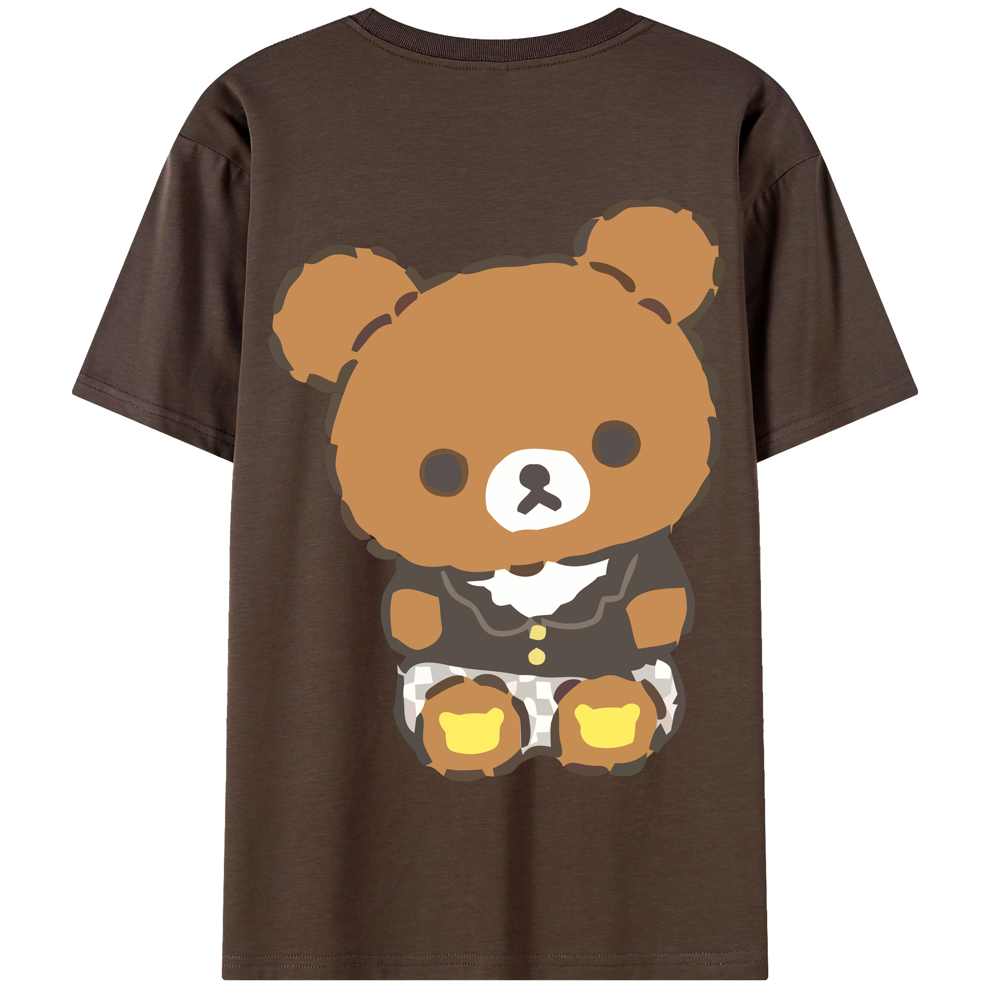 （画像用） リラックマ リラックマ キイロイトリ Rilakkuma Korilakkuma Kiiroitori 綿100％半袖Tシャツ（背面プリント）