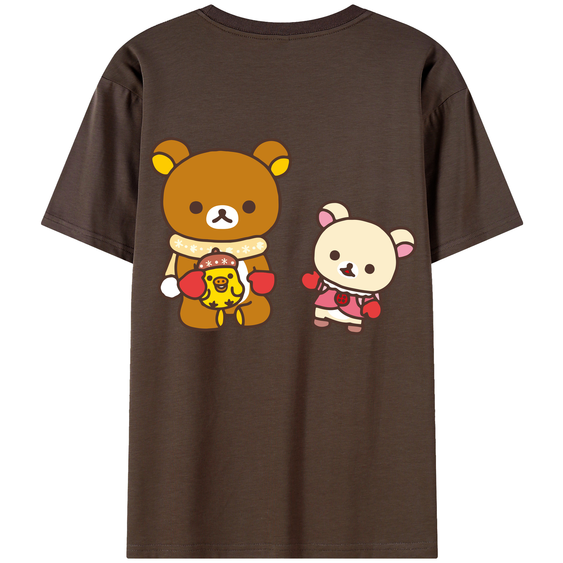 （画像用） リラックマ リラックマ キイロイトリ Rilakkuma Korilakkuma Kiiroitori 綿100％半袖Tシャツ（背面プリント）