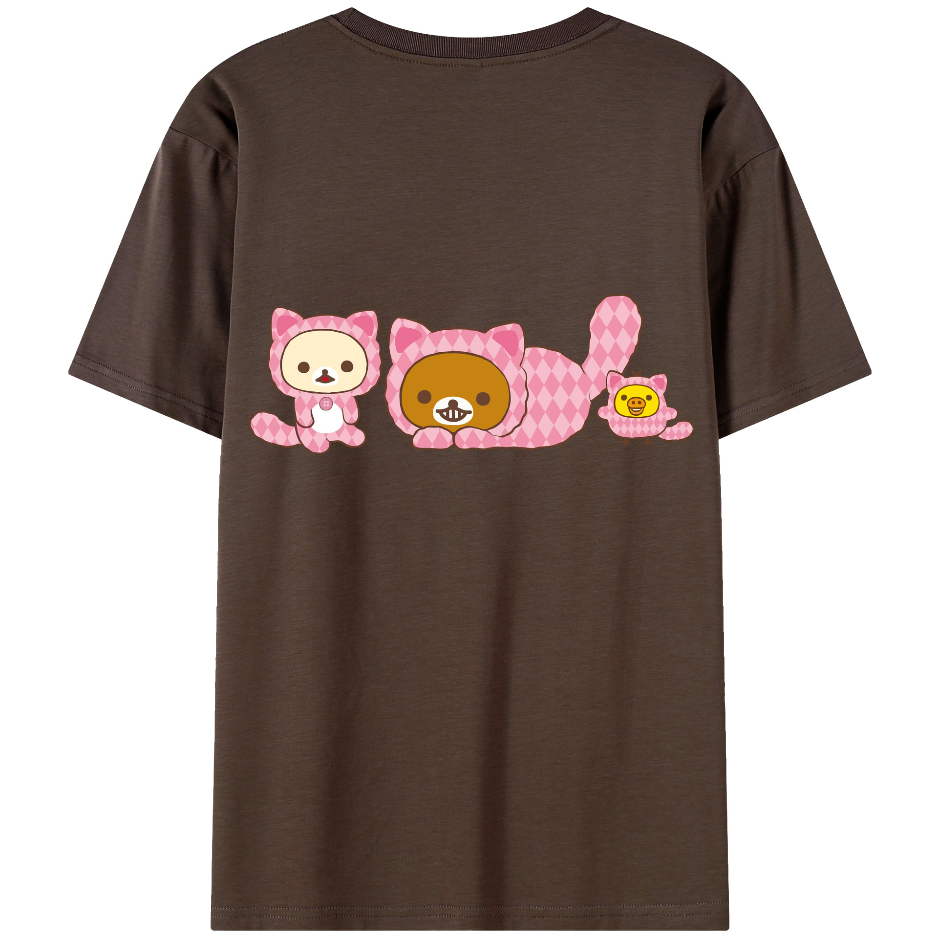 （画像用） リラックマ リラックマ キイロイトリ Rilakkuma Korilakkuma Kiiroitori 綿100％半袖Tシャツ（背面プリント）