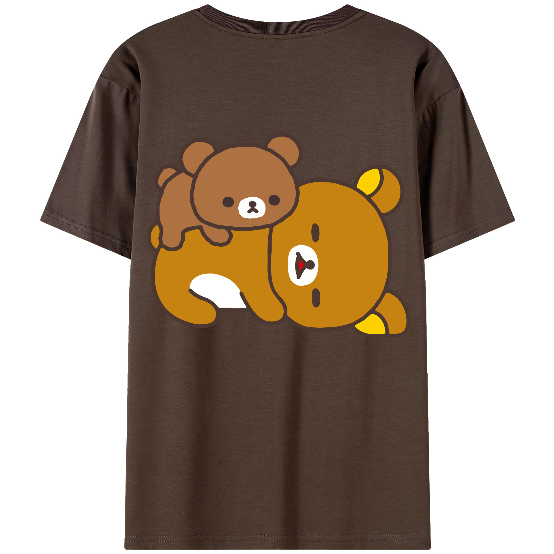 （画像用） リラックマ リラックマ キイロイトリ Rilakkuma Korilakkuma Kiiroitori 綿100％半袖Tシャツ（背面プリント）