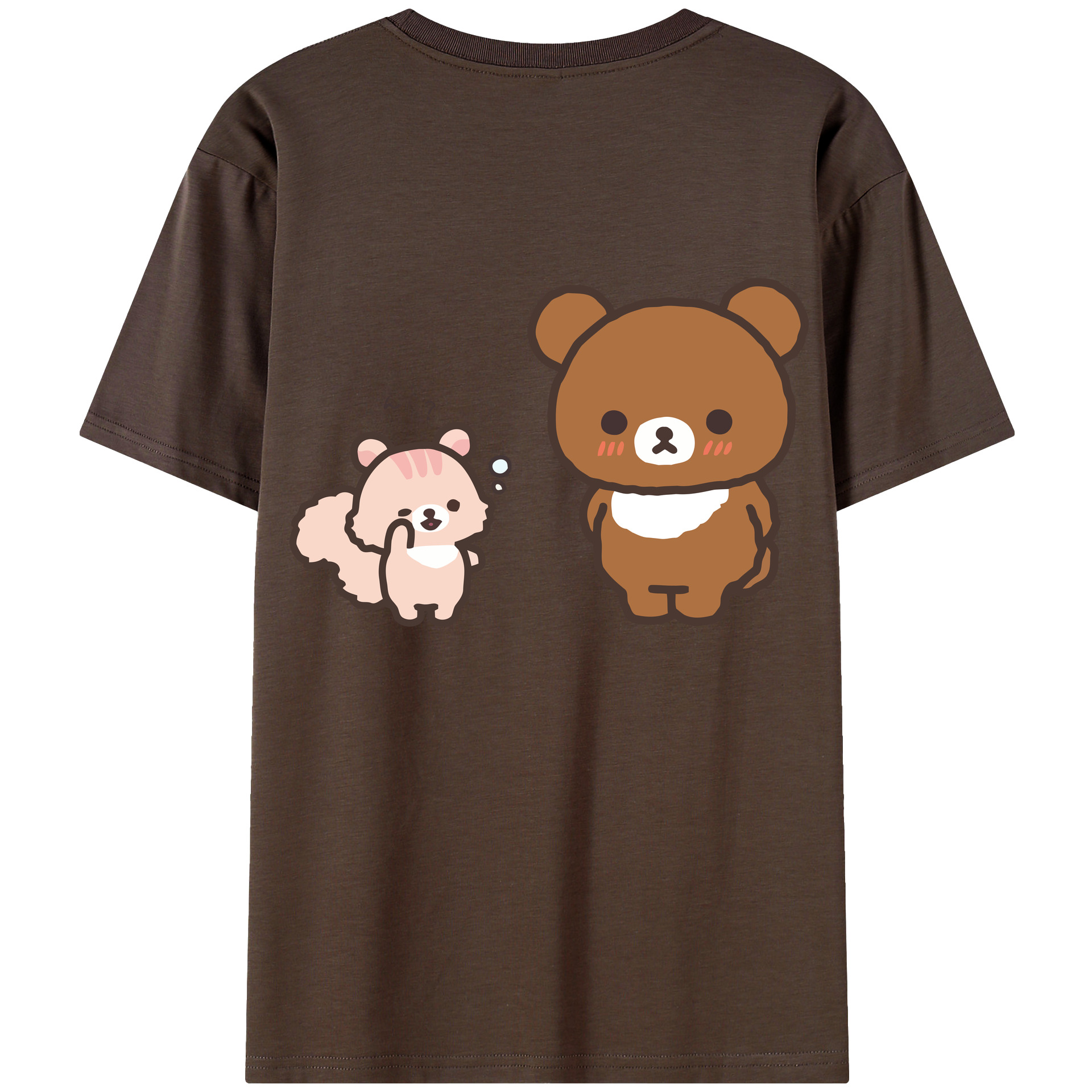 （画像用） リラックマ リラックマ キイロイトリ Rilakkuma Korilakkuma Kiiroitori 綿100％半袖Tシャツ（背面プリント）