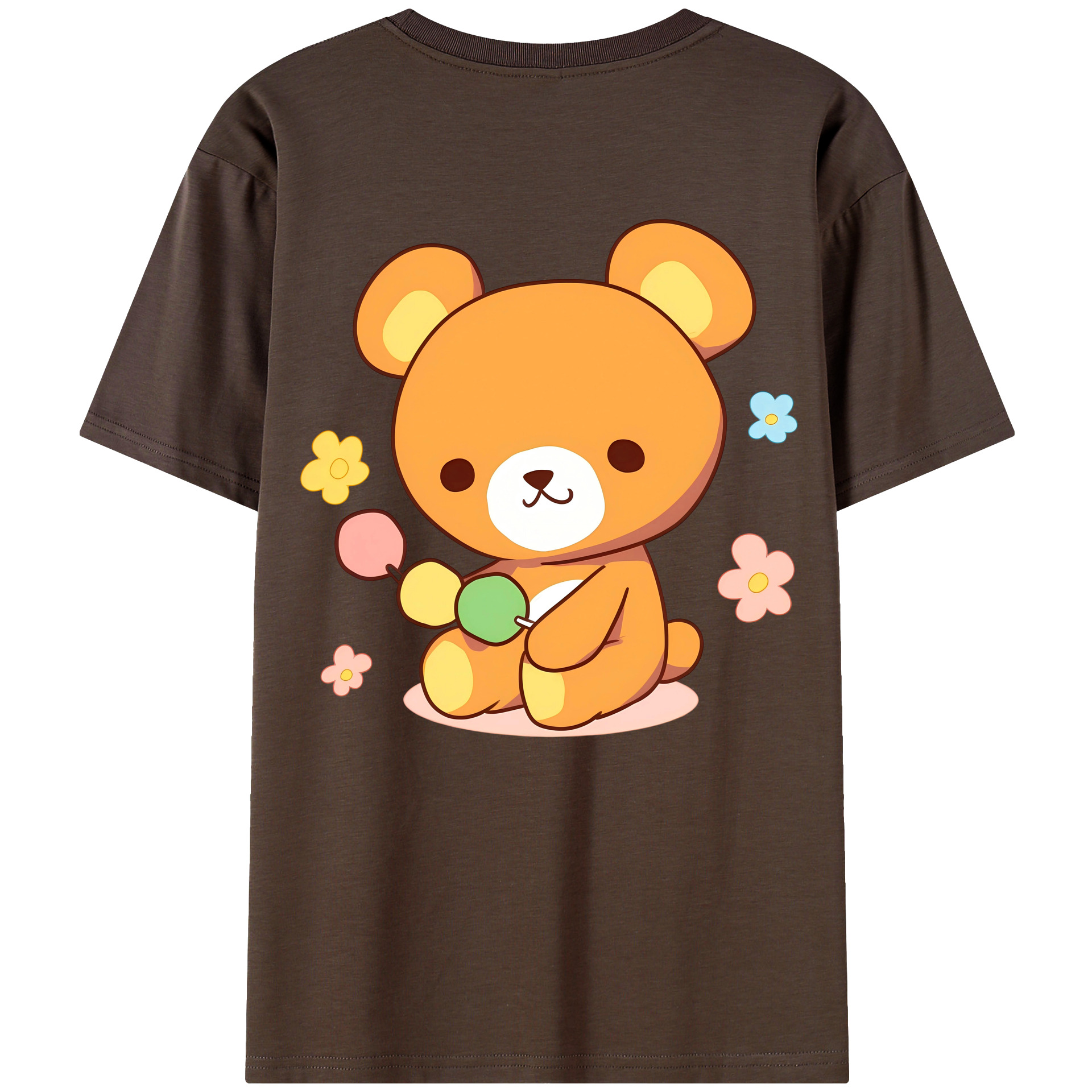 （画像用） リラックマ リラックマ キイロイトリ Rilakkuma Korilakkuma Kiiroitori 綿100％半袖Tシャツ（背面プリント）