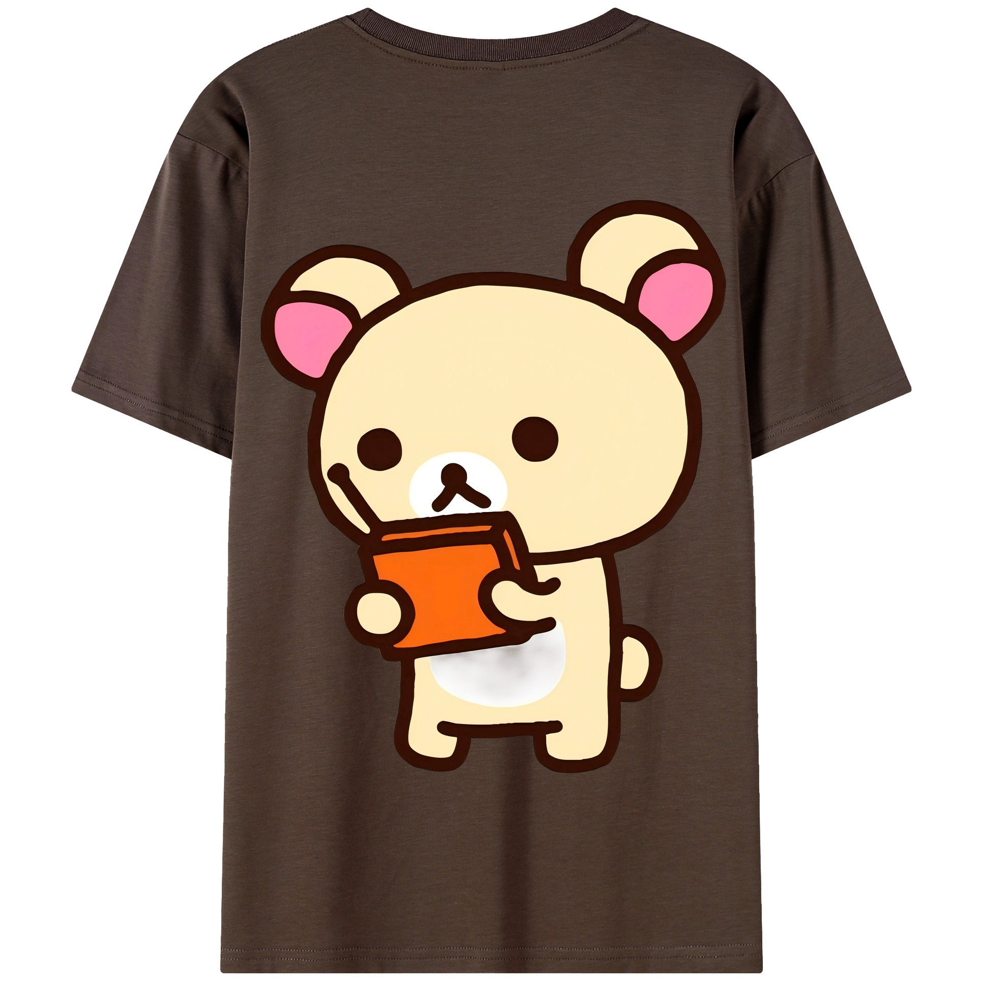 （画像用） リラックマ リラックマ キイロイトリ Rilakkuma Korilakkuma Kiiroitori 綿100％半袖Tシャツ（背面プリント）