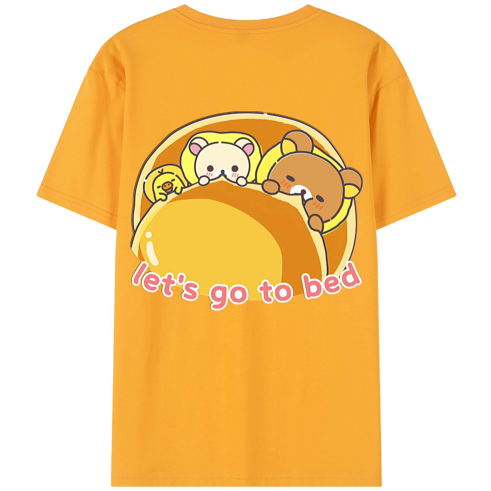 （画像用） リラックマ リラックマ キイロイトリ Rilakkuma Korilakkuma Kiiroitori 綿100％半袖Tシャツ（背面プリント）