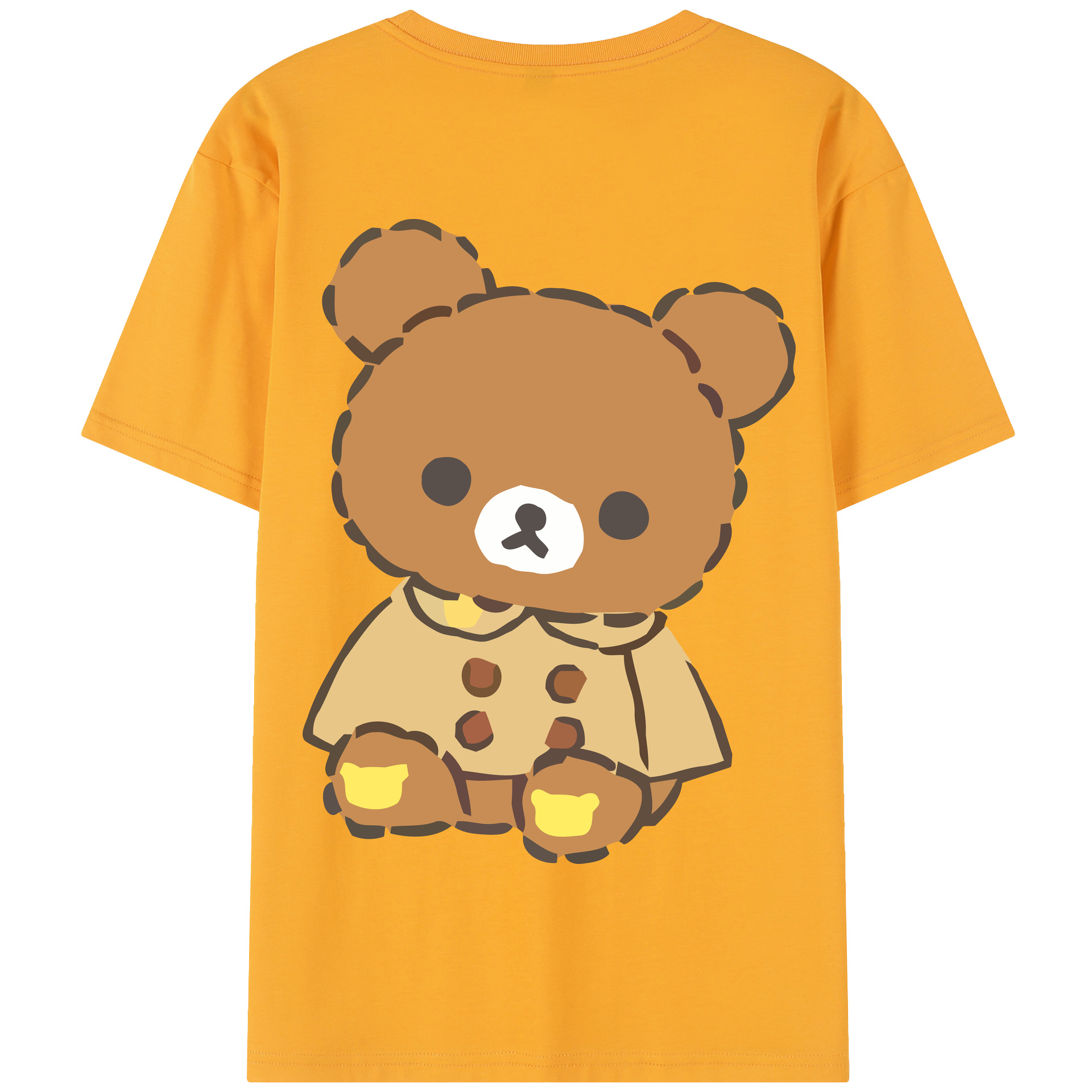 （画像用） リラックマ リラックマ キイロイトリ Rilakkuma Korilakkuma Kiiroitori 綿100％半袖Tシャツ（背面プリント）