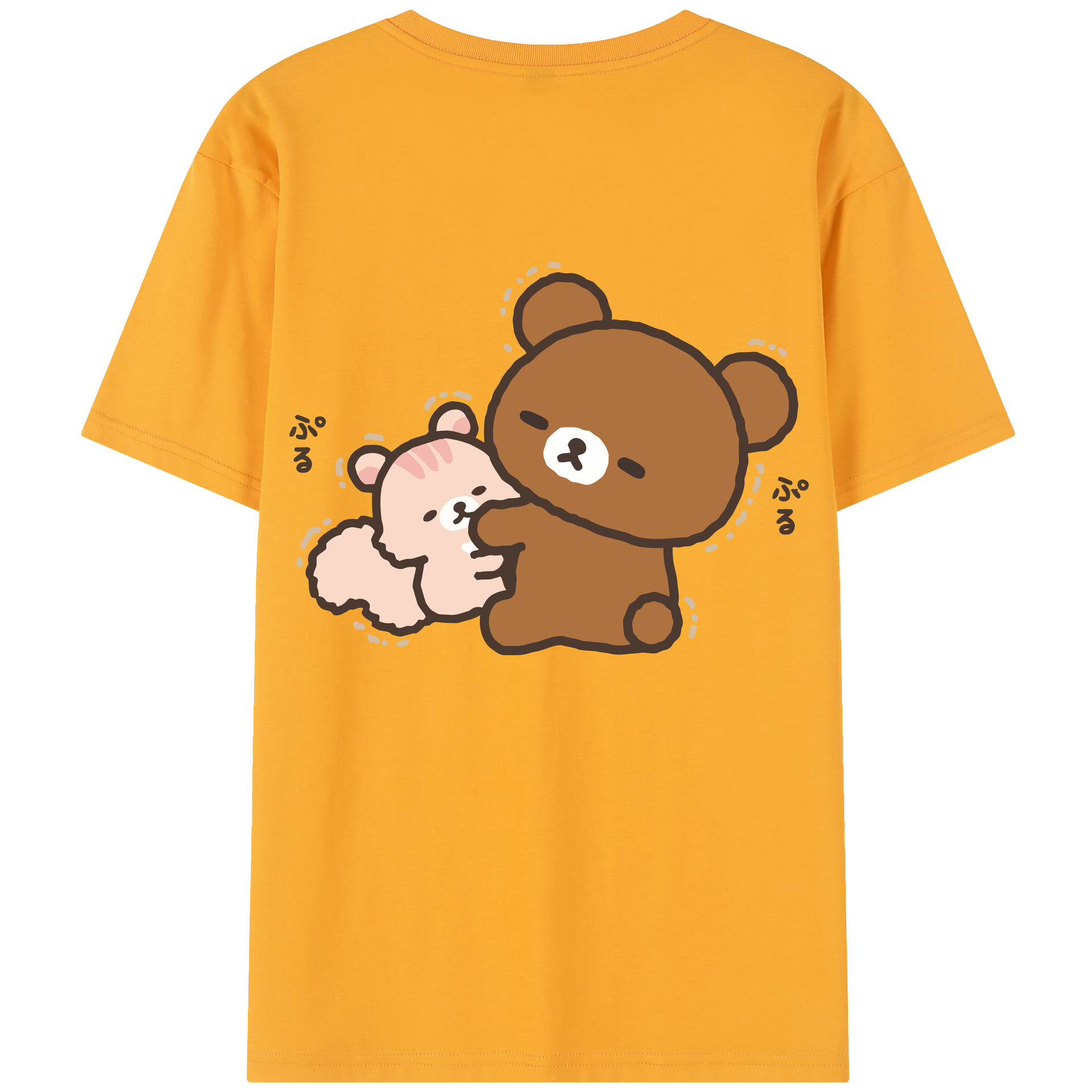 （画像用） リラックマ リラックマ キイロイトリ Rilakkuma Korilakkuma Kiiroitori 綿100％半袖Tシャツ（背面プリント）