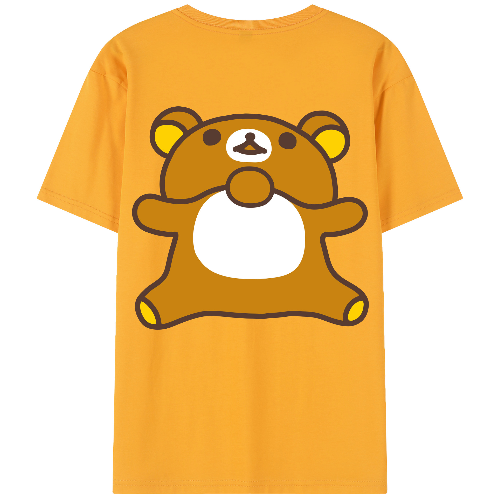 （画像用） リラックマ リラックマ キイロイトリ Rilakkuma Korilakkuma Kiiroitori 綿100％半袖Tシャツ（背面プリント）