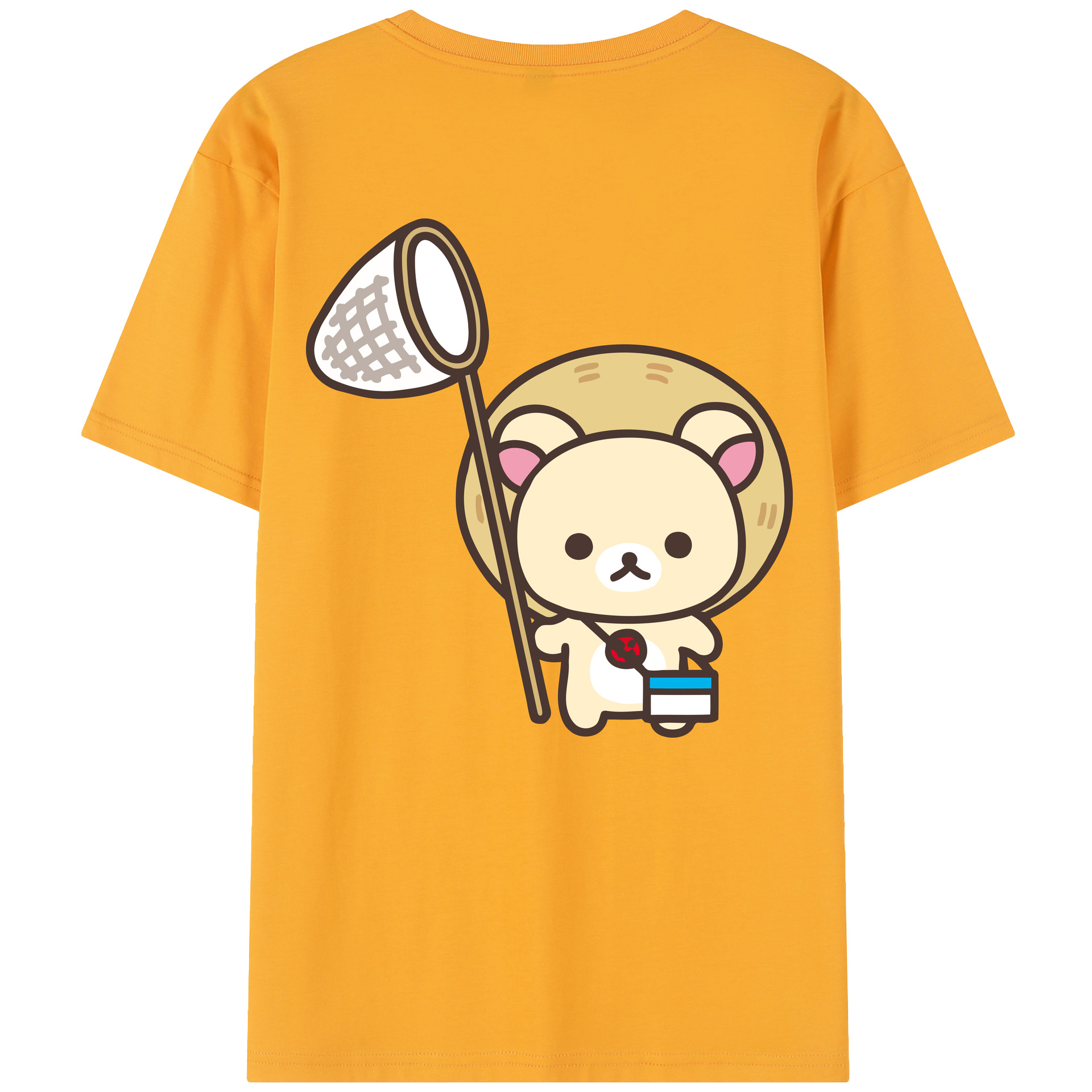 （画像用） リラックマ リラックマ キイロイトリ Rilakkuma Korilakkuma Kiiroitori 綿100％半袖Tシャツ（背面プリント）