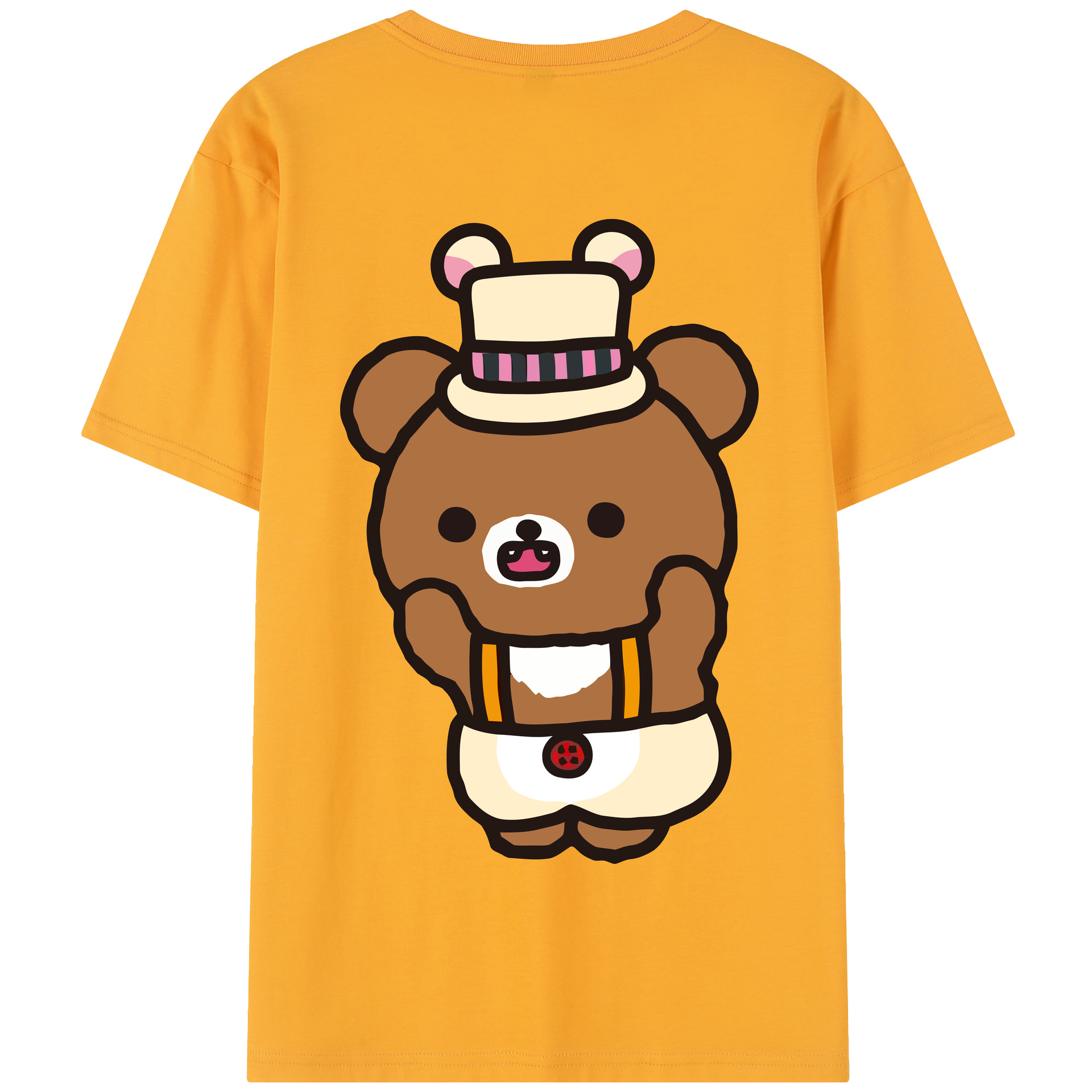 （画像用） リラックマ リラックマ キイロイトリ Rilakkuma Korilakkuma Kiiroitori 綿100％半袖Tシャツ（背面プリント）