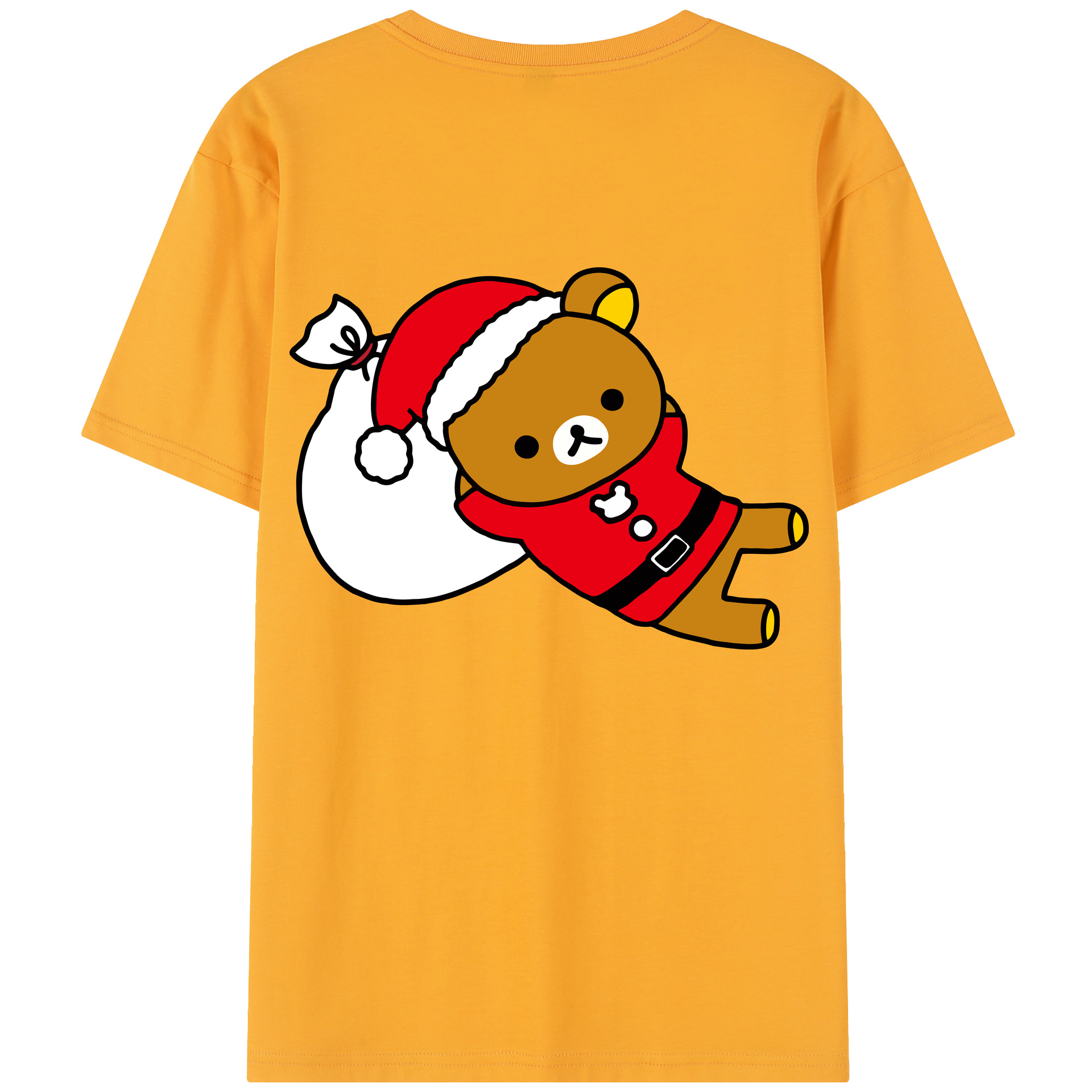 （画像用） リラックマ リラックマ キイロイトリ Rilakkuma Korilakkuma Kiiroitori 綿100％半袖Tシャツ（背面プリント）