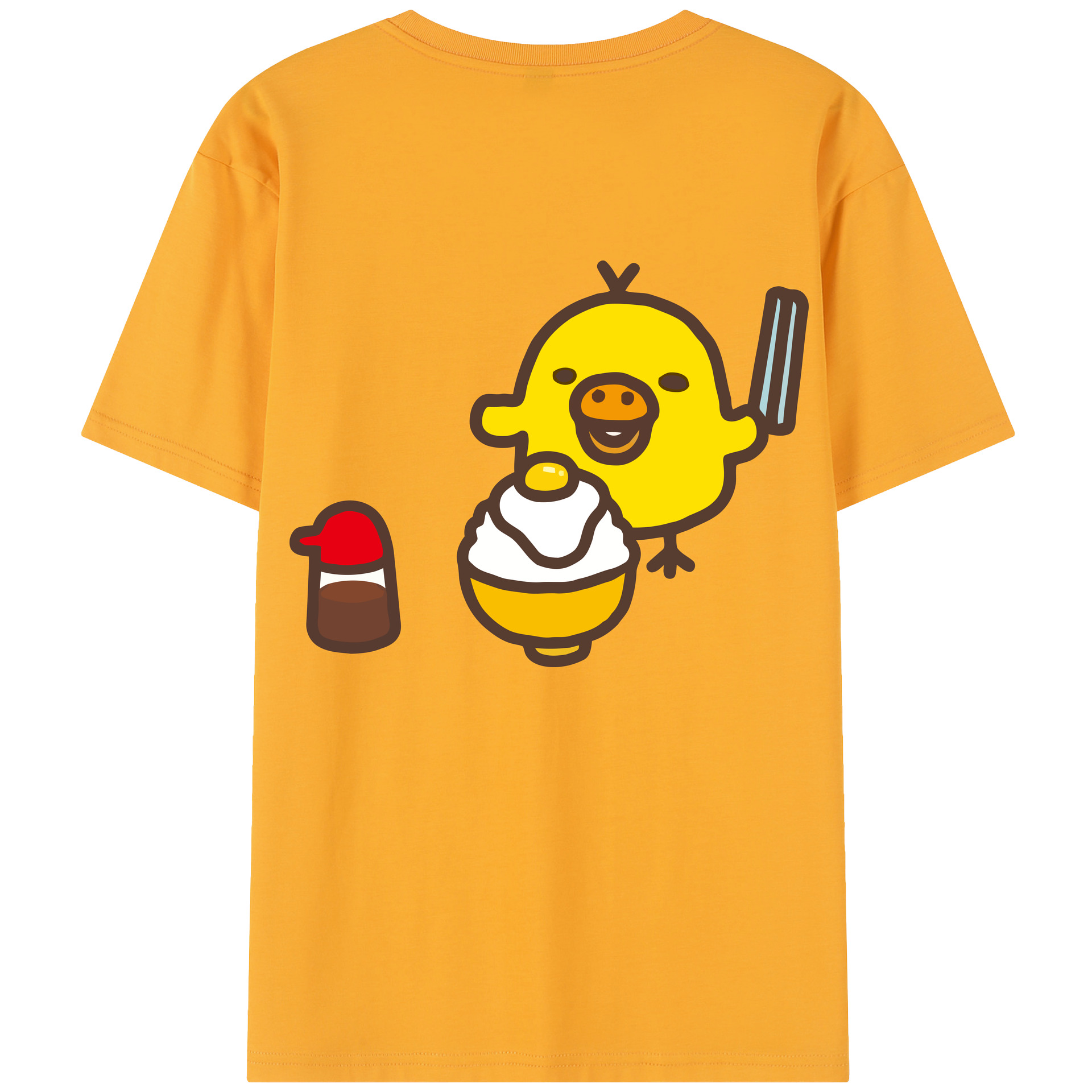 （画像用） リラックマ リラックマ キイロイトリ Rilakkuma Korilakkuma Kiiroitori 綿100％半袖Tシャツ（背面プリント）