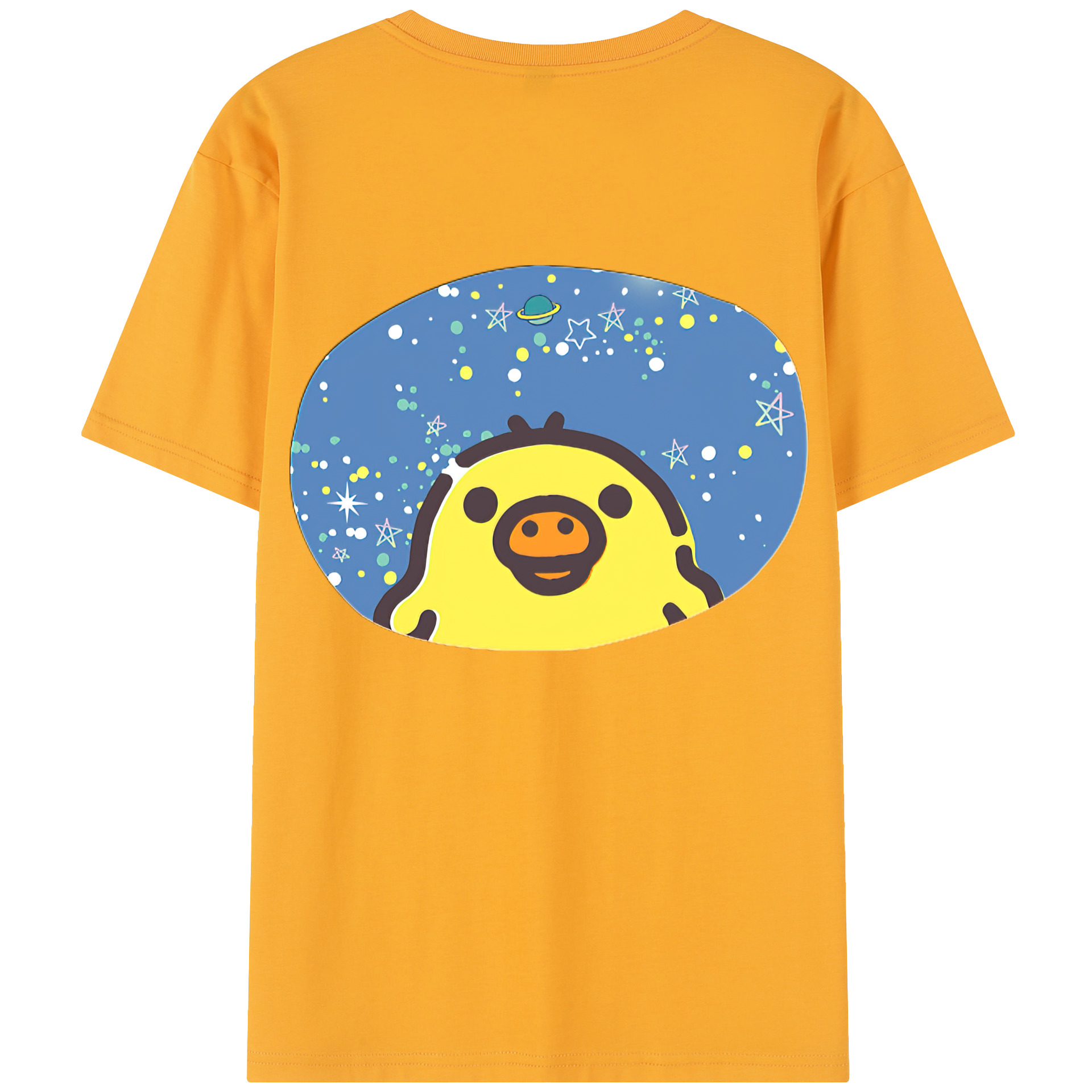（画像用） リラックマ リラックマ キイロイトリ Rilakkuma Korilakkuma Kiiroitori 綿100％半袖Tシャツ（背面プリント）