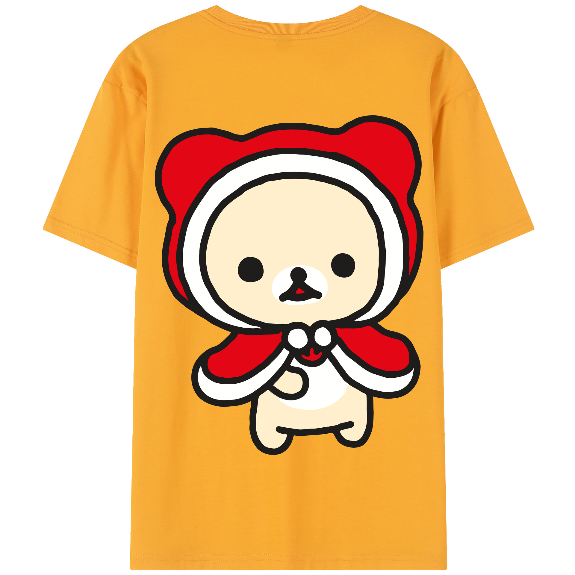 （画像用） リラックマ リラックマ キイロイトリ Rilakkuma Korilakkuma Kiiroitori 綿100％半袖Tシャツ（背面プリント）