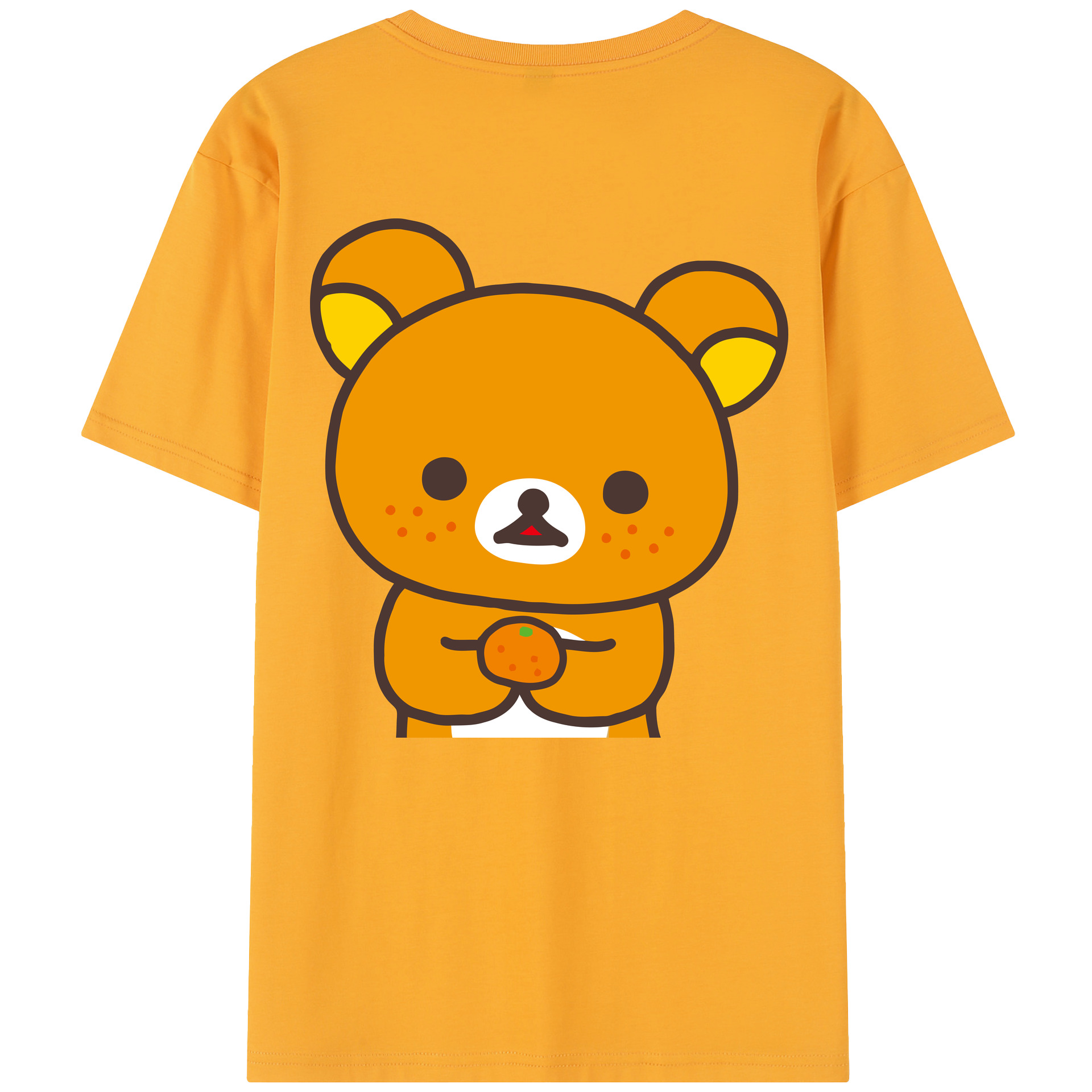 （画像用） リラックマ リラックマ キイロイトリ Rilakkuma Korilakkuma Kiiroitori 綿100％半袖Tシャツ（背面プリント）