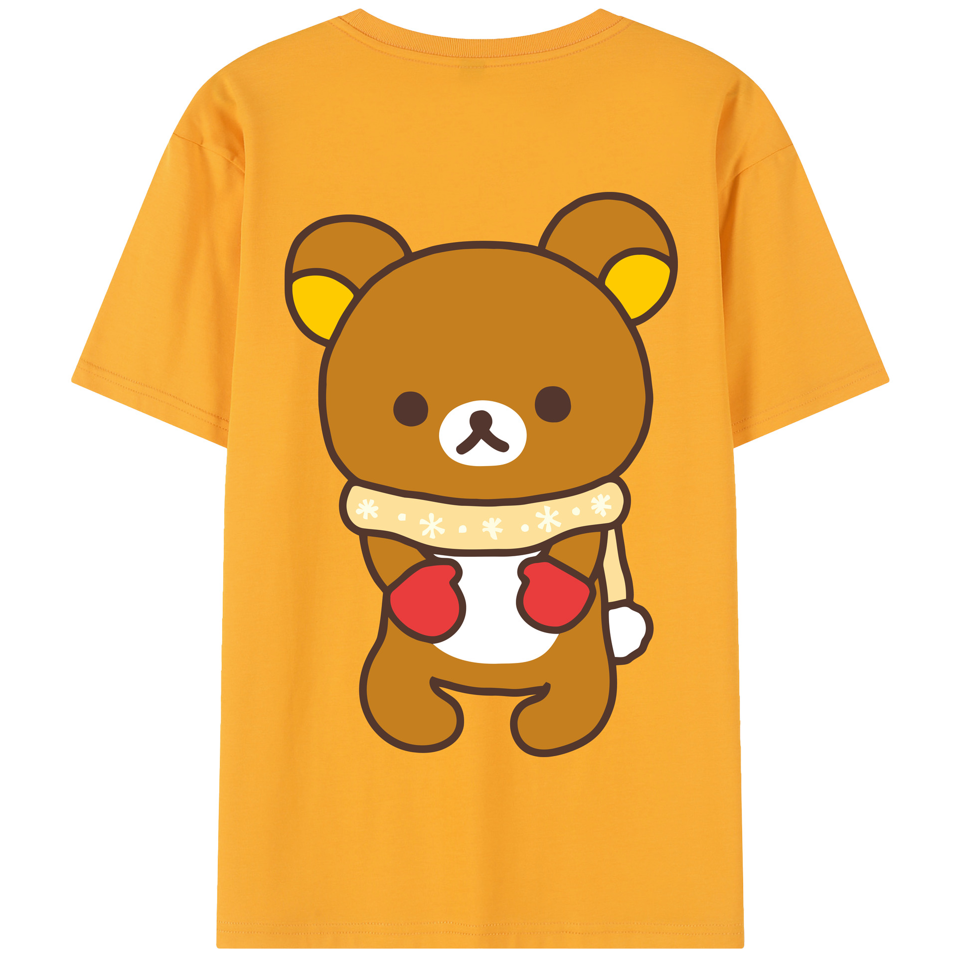 （画像用） リラックマ リラックマ キイロイトリ Rilakkuma Korilakkuma Kiiroitori 綿100％半袖Tシャツ（背面プリント）