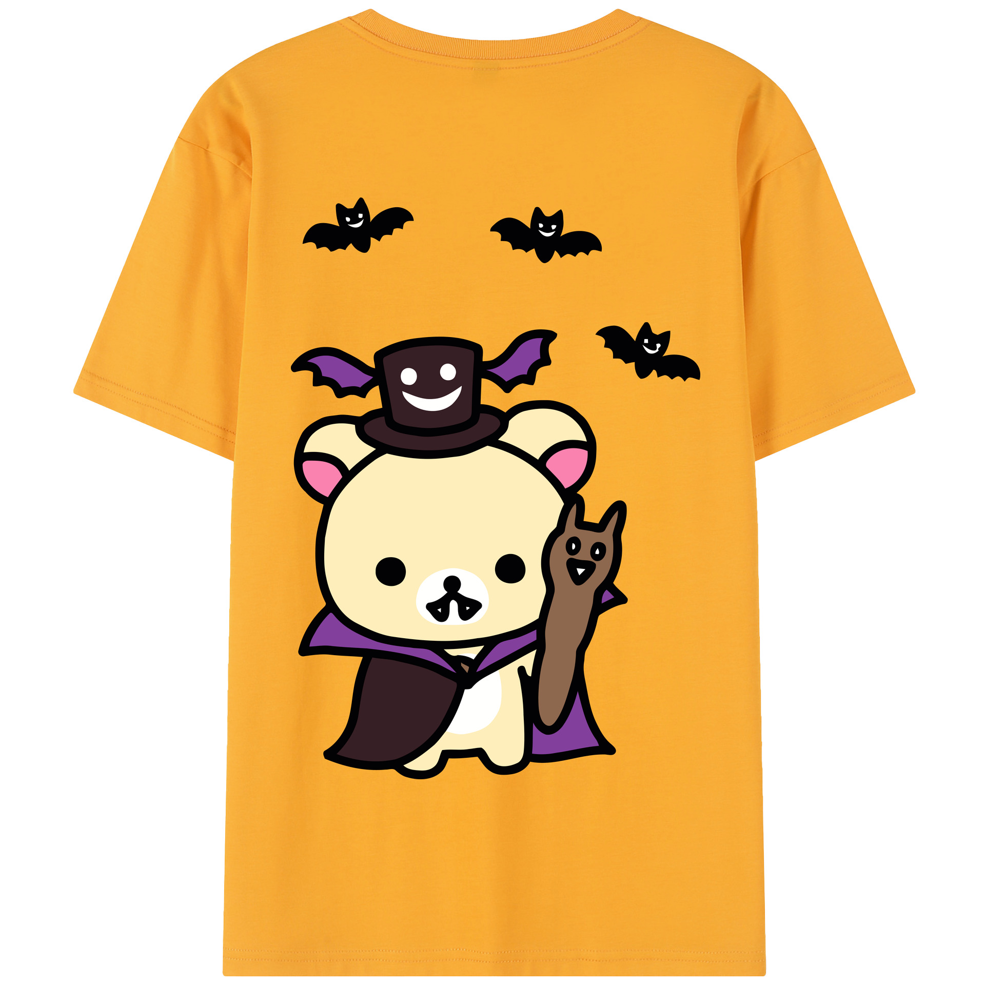 （画像用） リラックマ リラックマ キイロイトリ Rilakkuma Korilakkuma Kiiroitori 綿100％半袖Tシャツ（背面プリント）